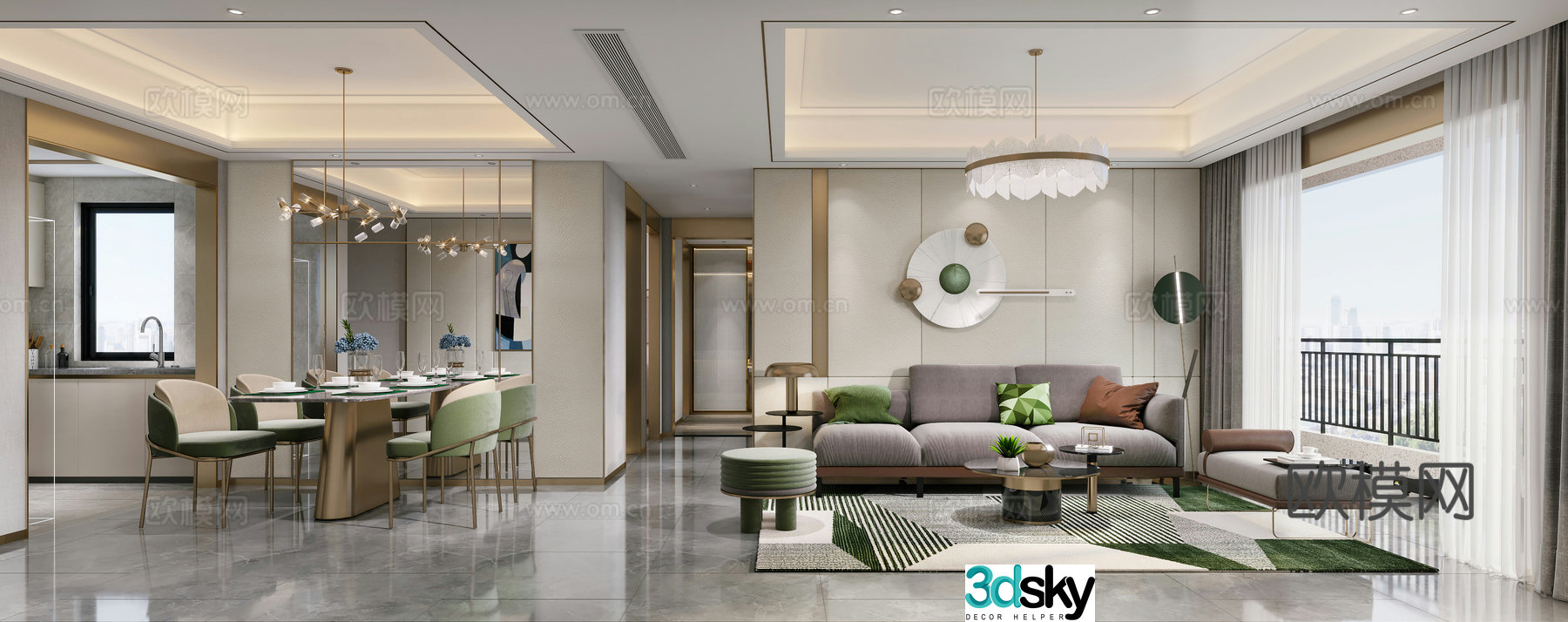 Light luxury restaurant 3D model