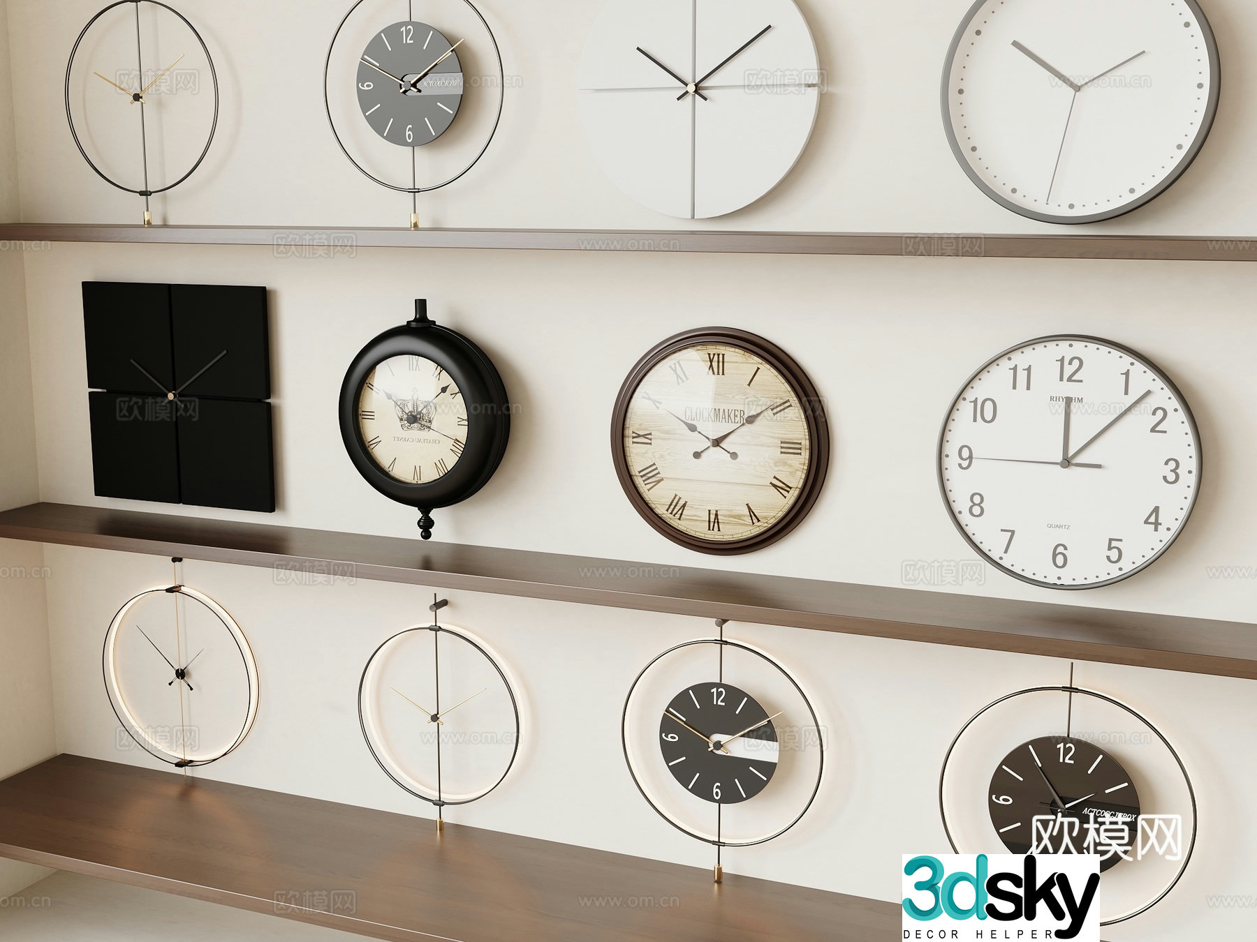 clock wall clock clock 3d model