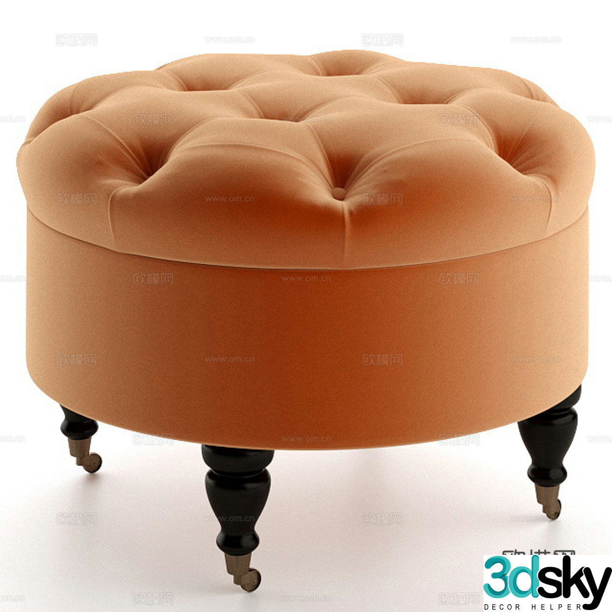 Stool sofa stool round stool 3d model