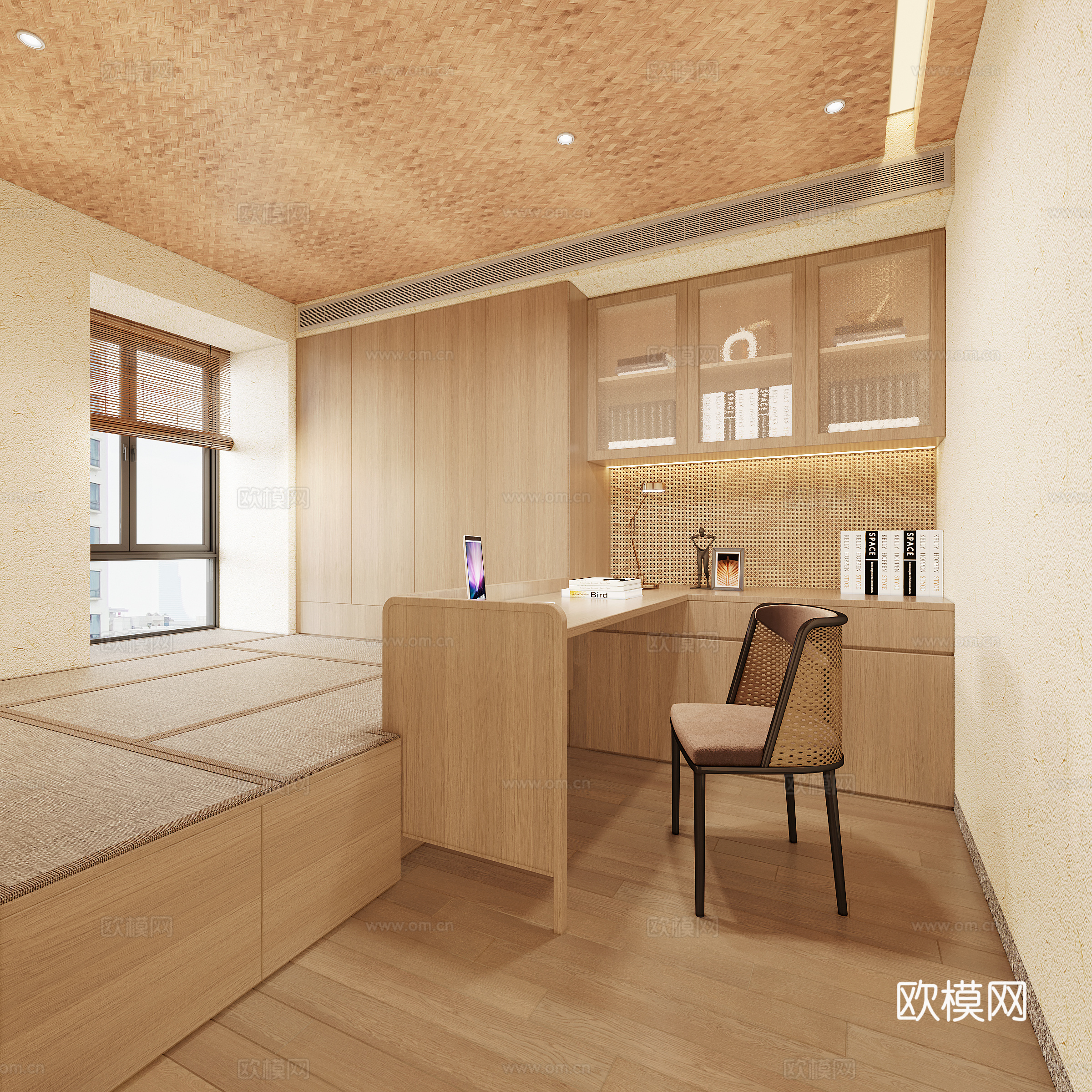 Cream style tatami bedroom second bedroom study 3D model