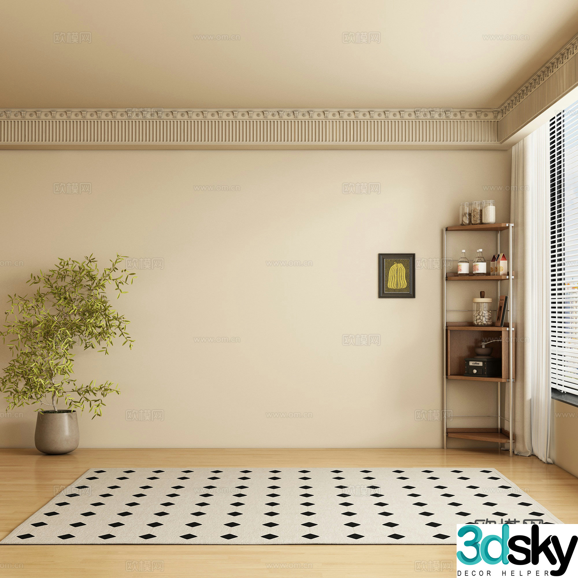 Medieval style background wall 3D model