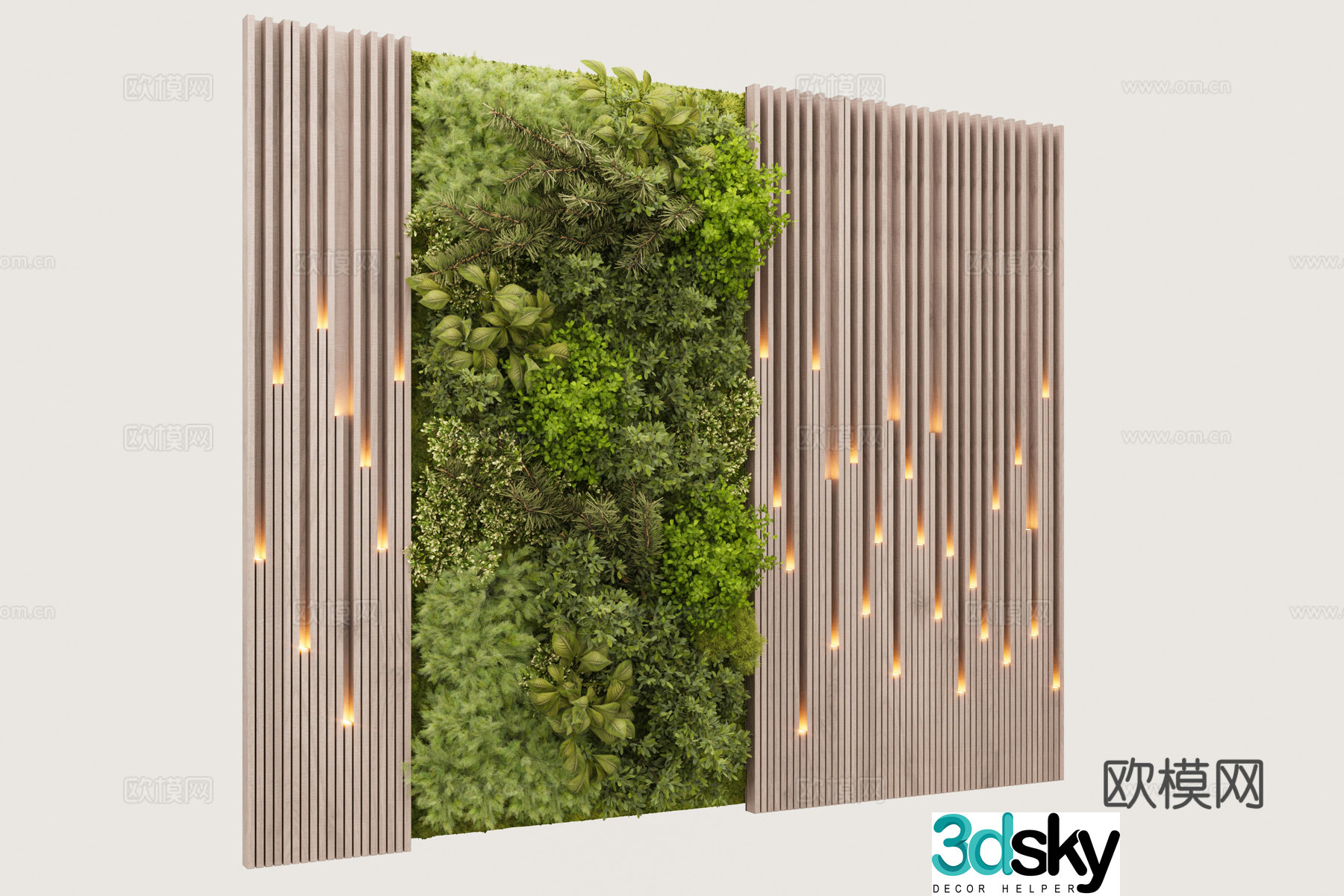 Modern styling wall plant wall green plant wall 3d model