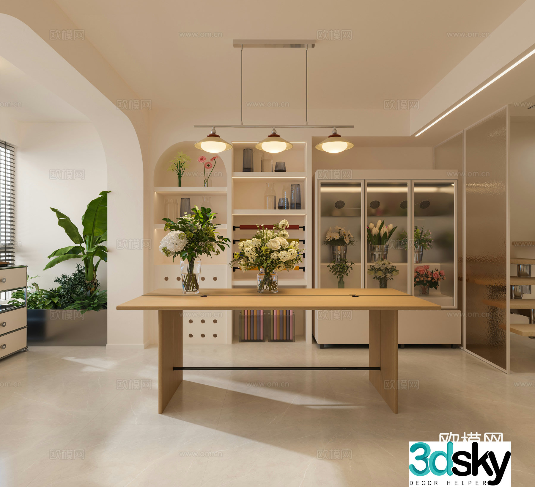 Modern flower shop 3d model