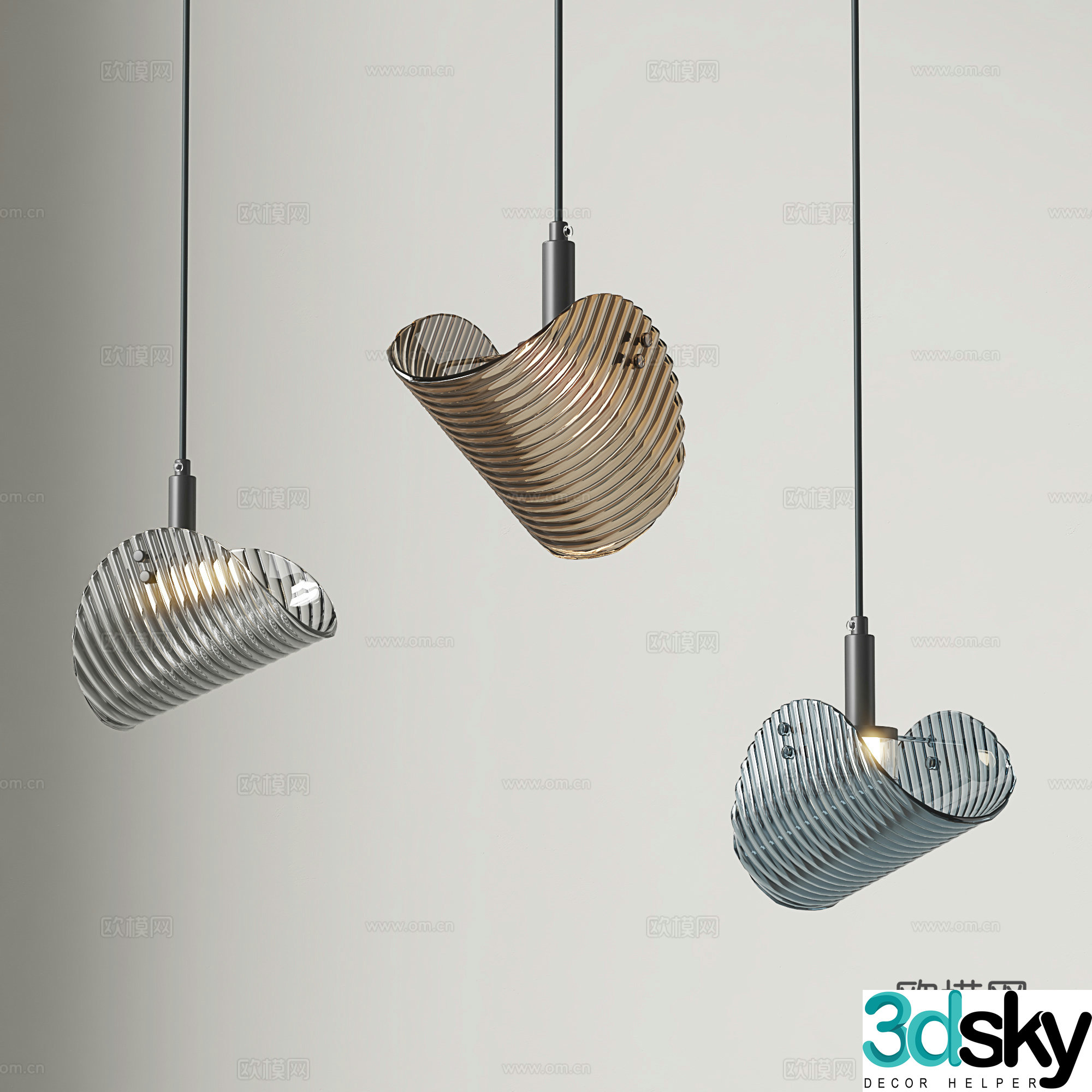 Nordic small chandelier bedside small chandelier 3d model