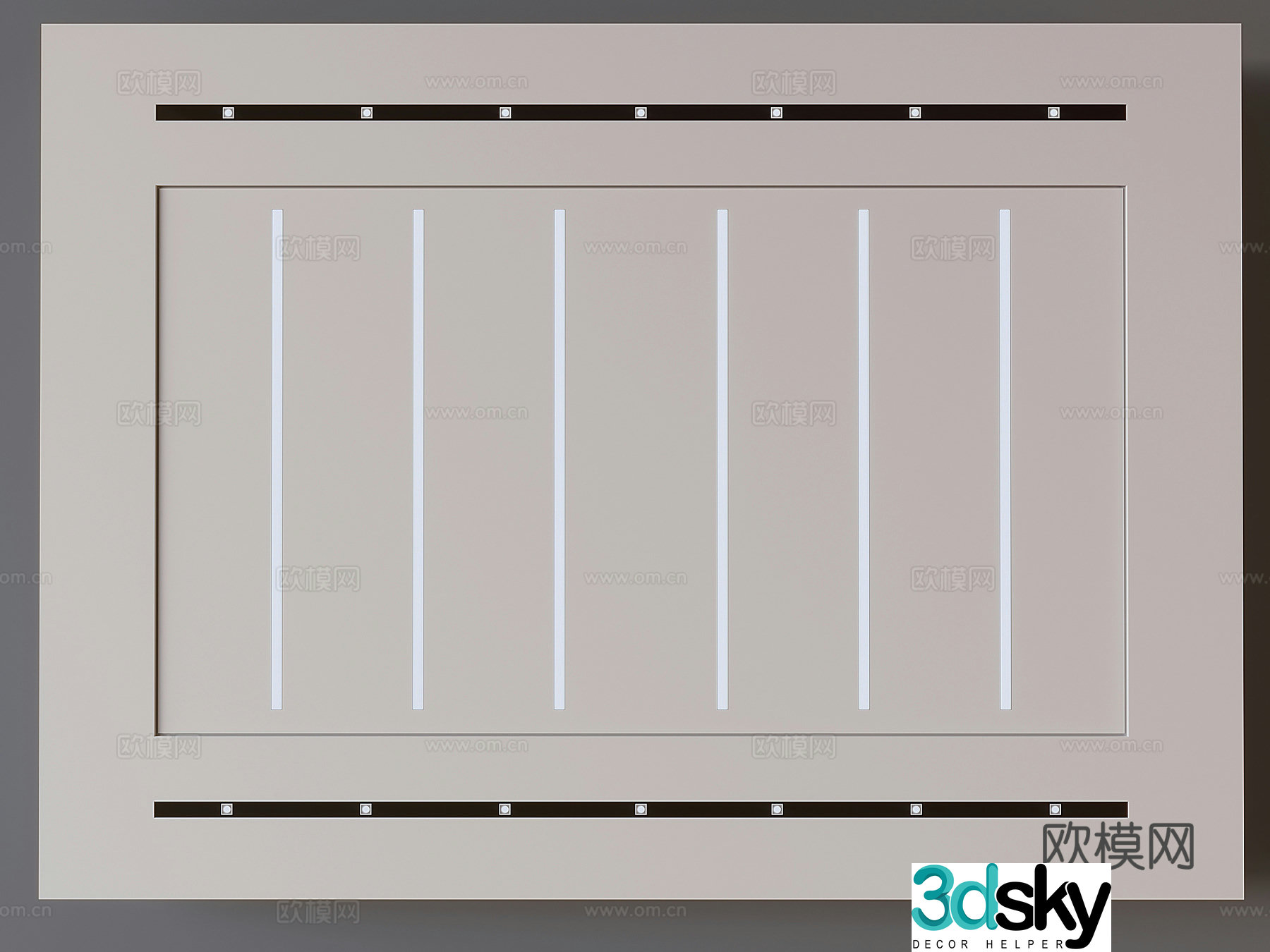 Square suspended ceiling ceiling 3d model