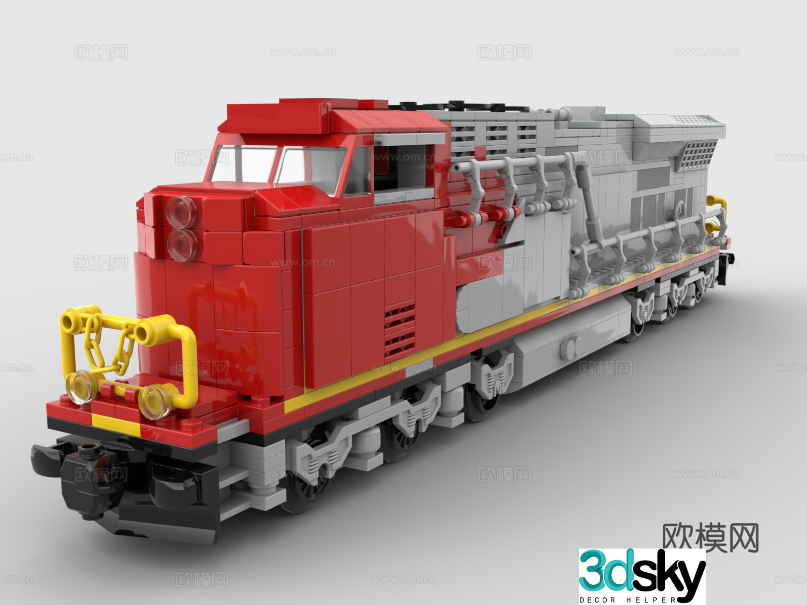 LEGO LEGO toys building blocks steam train retro train high-speed rail 3d model