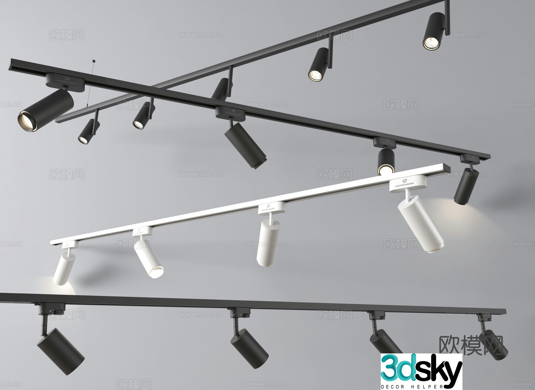 Modern downlight spotlight track light 3d model