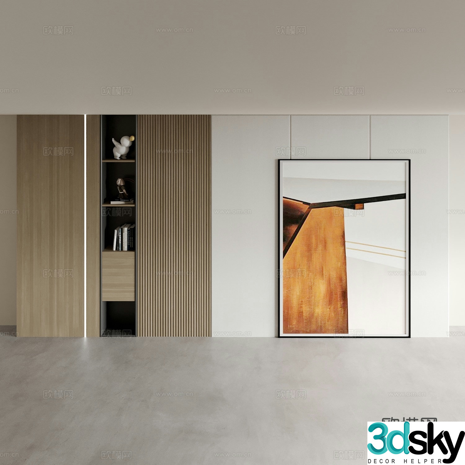 Modern background wall bedside background wall sofa background 3d model