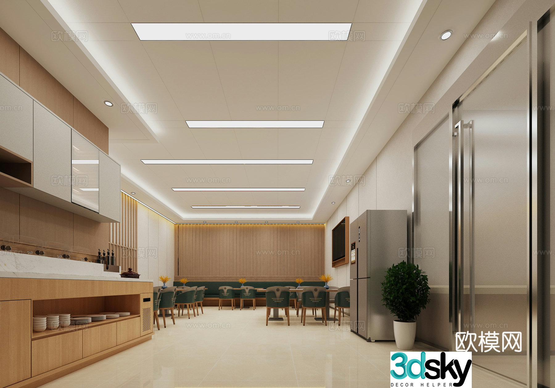 New Chinese buffet restaurant 3d model