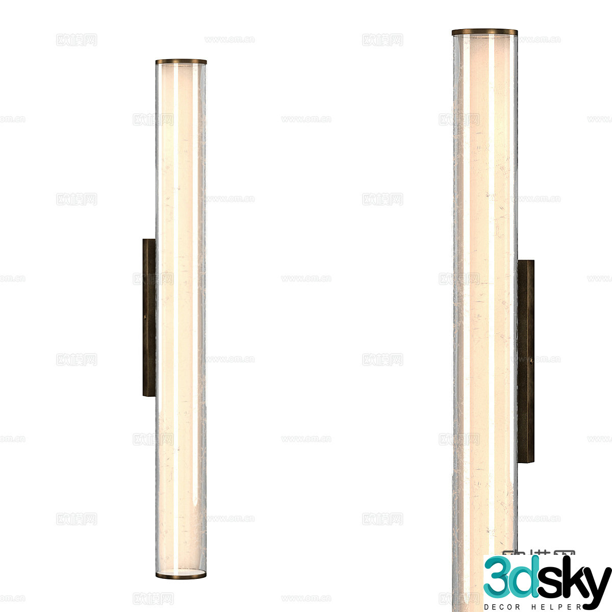 Cylindrical wall light glass wall light 3d model