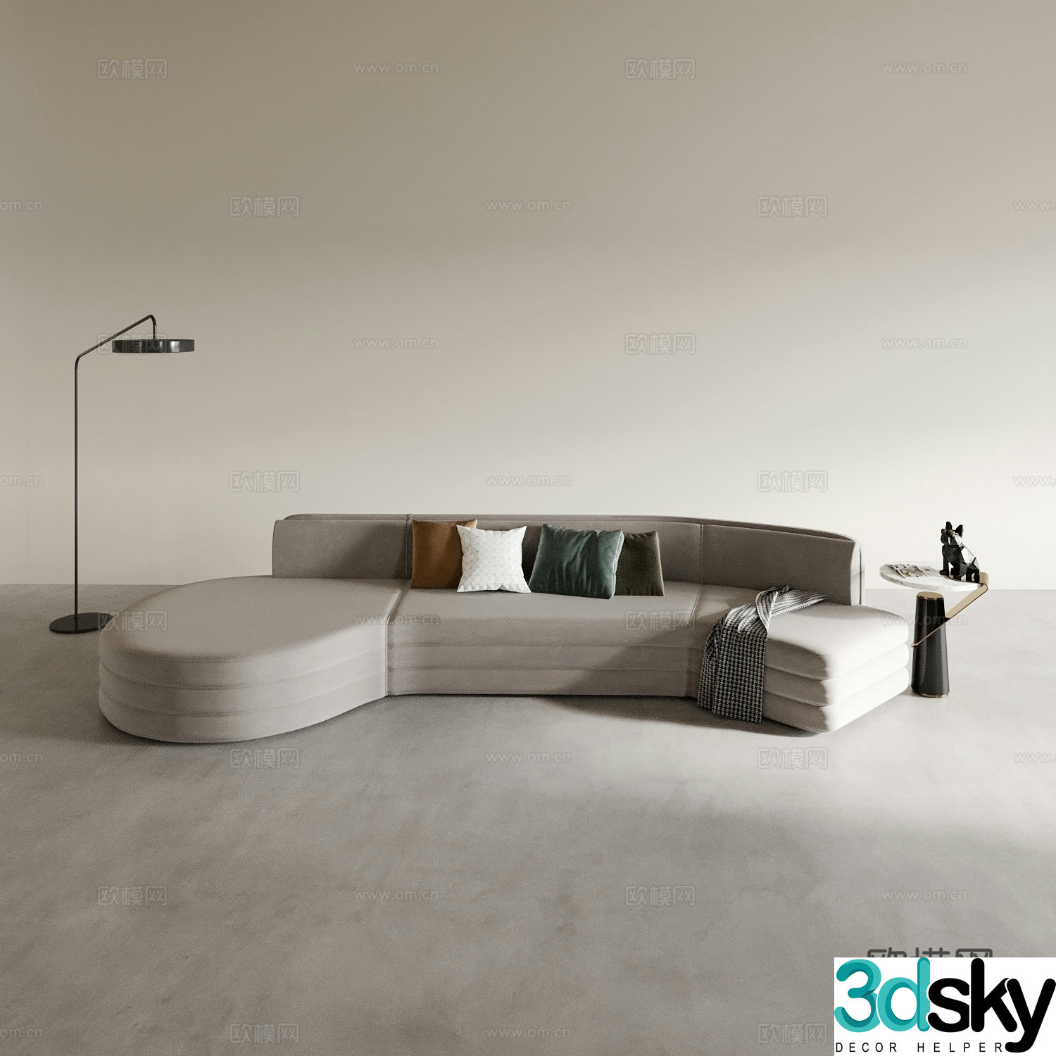 Modern multi-person sofa leisure sofa coffee sofa 3d model