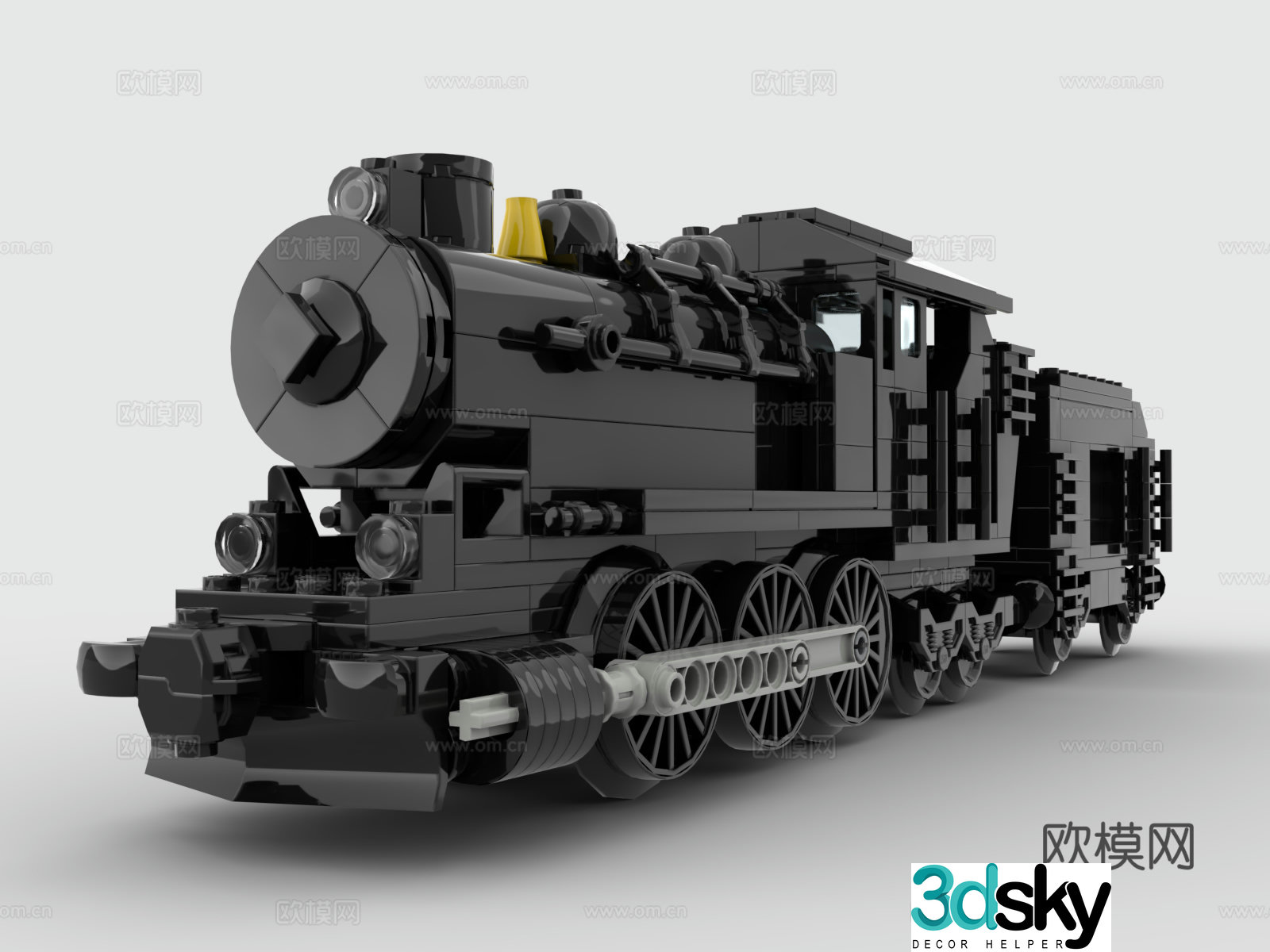 Lego LEGO toys building blocks train steam train retro train high-speed rail 3d model
