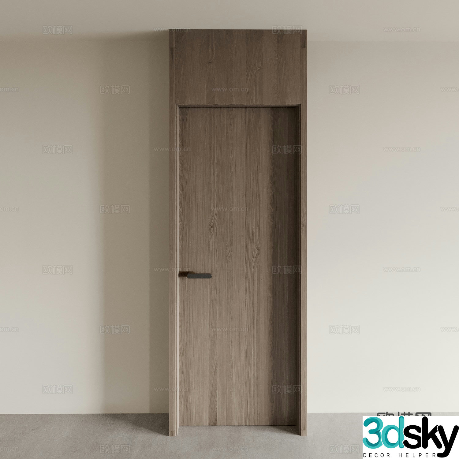 Log ventilation roof door single door swing door door 3d model