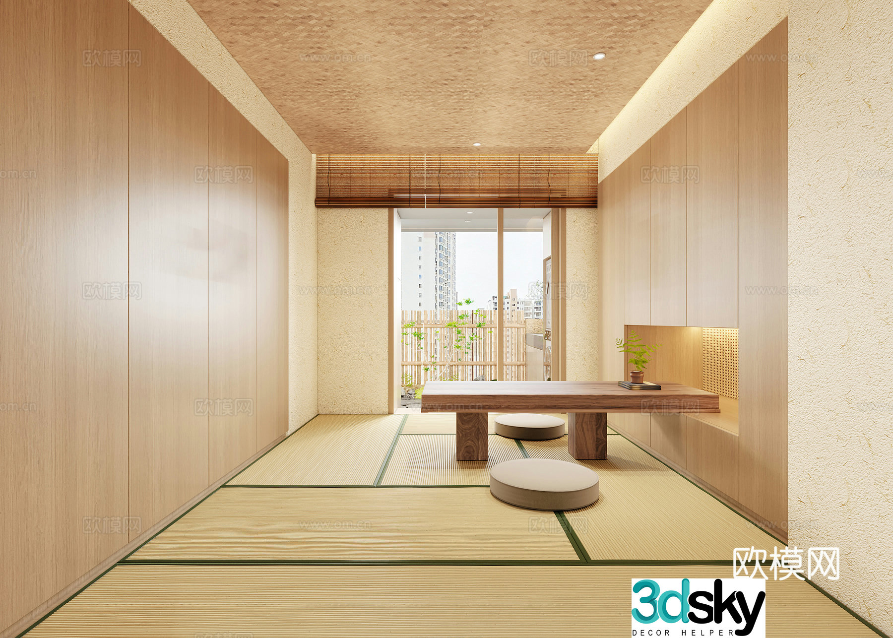 Cream style leisure room multi-purpose room 3d model