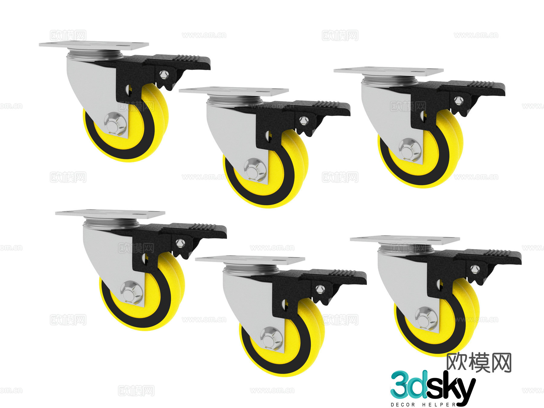 wheel swivel wheel pulley caster 3d model