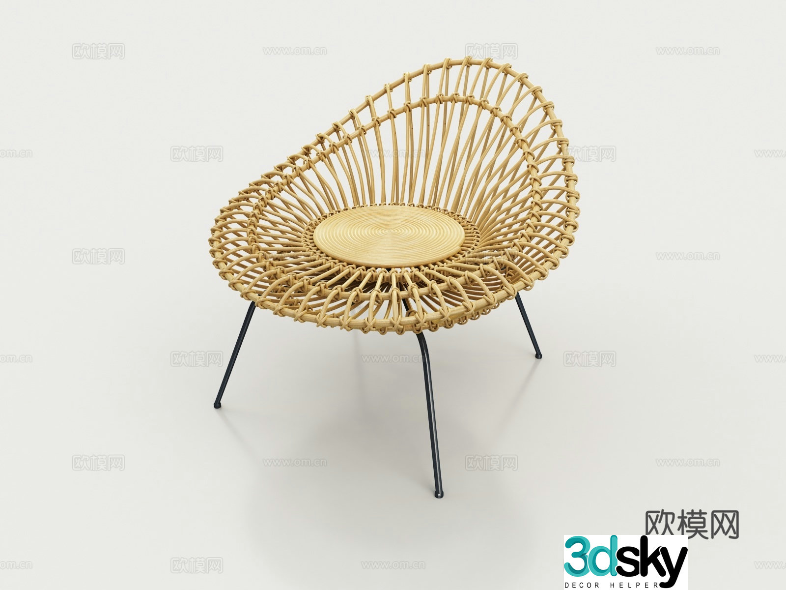 rattan chair leisure chair armchair 3d model