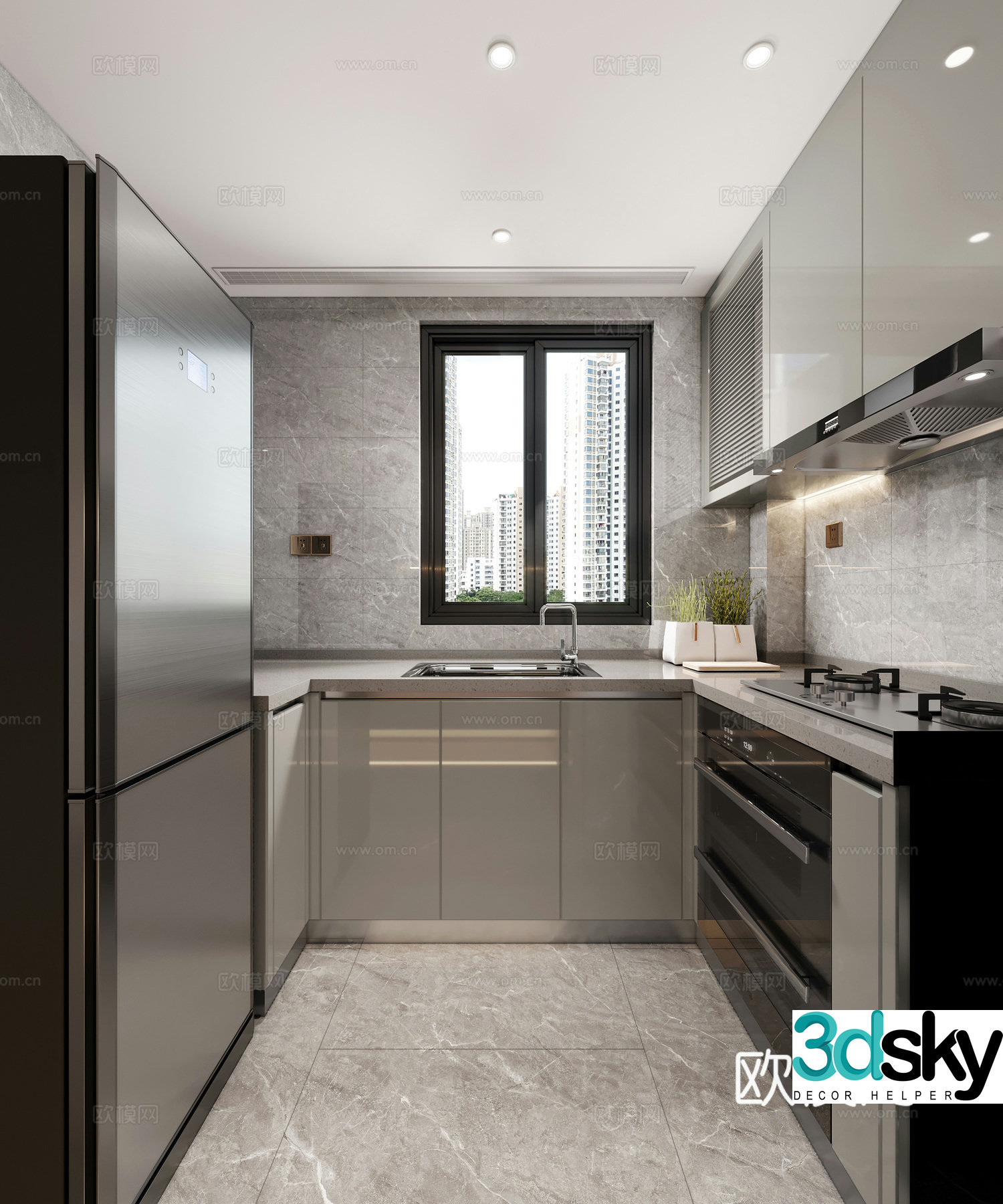 modern kitchen cabinet 3d model