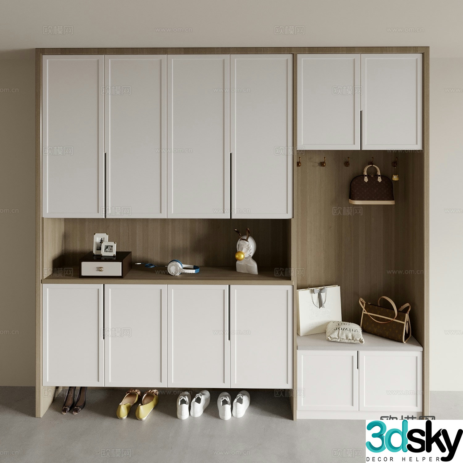 Modern shoe cabinet custom shoe cabinet 3d model