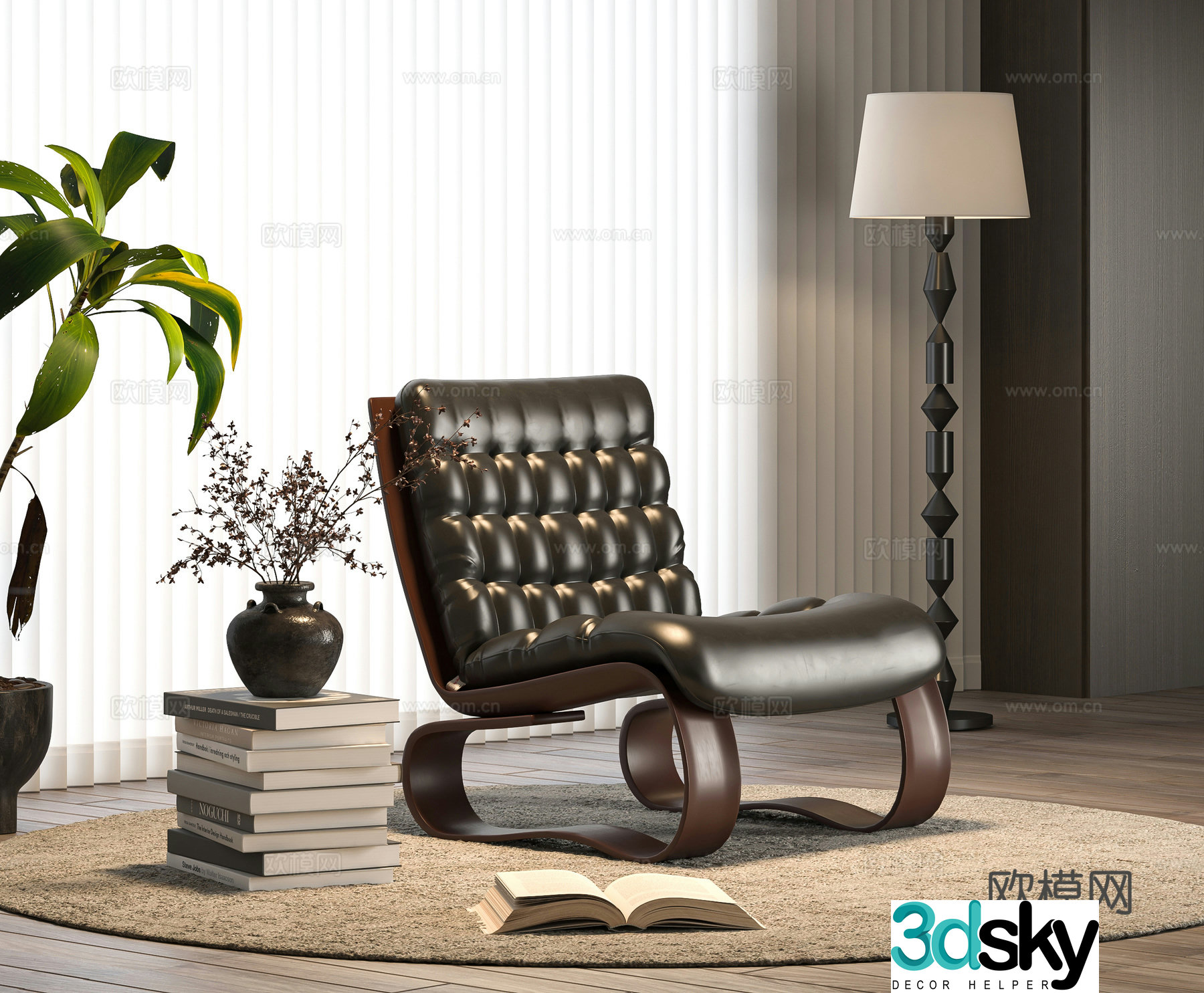 Medieval style chair leisure chair 3d model
