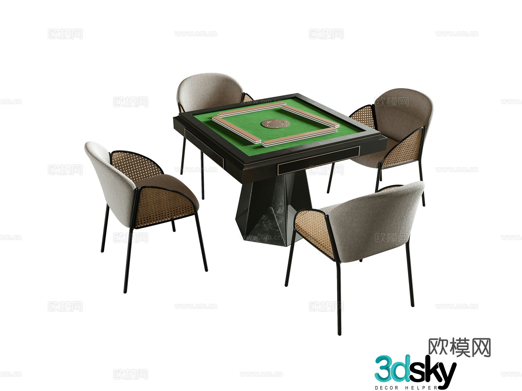 Modern mahjong table 3d model