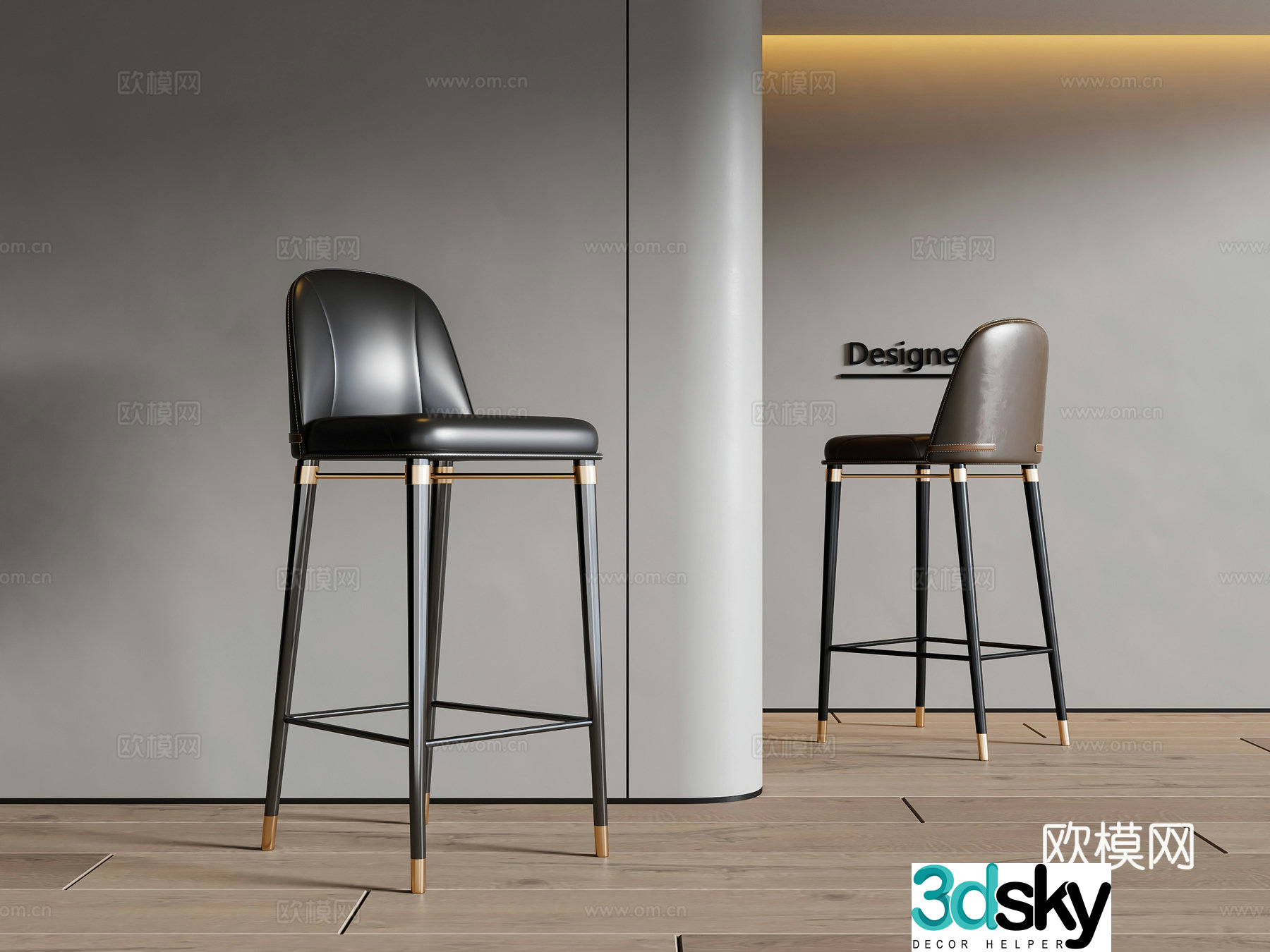Modern bar stool bar stool high stool 3d model