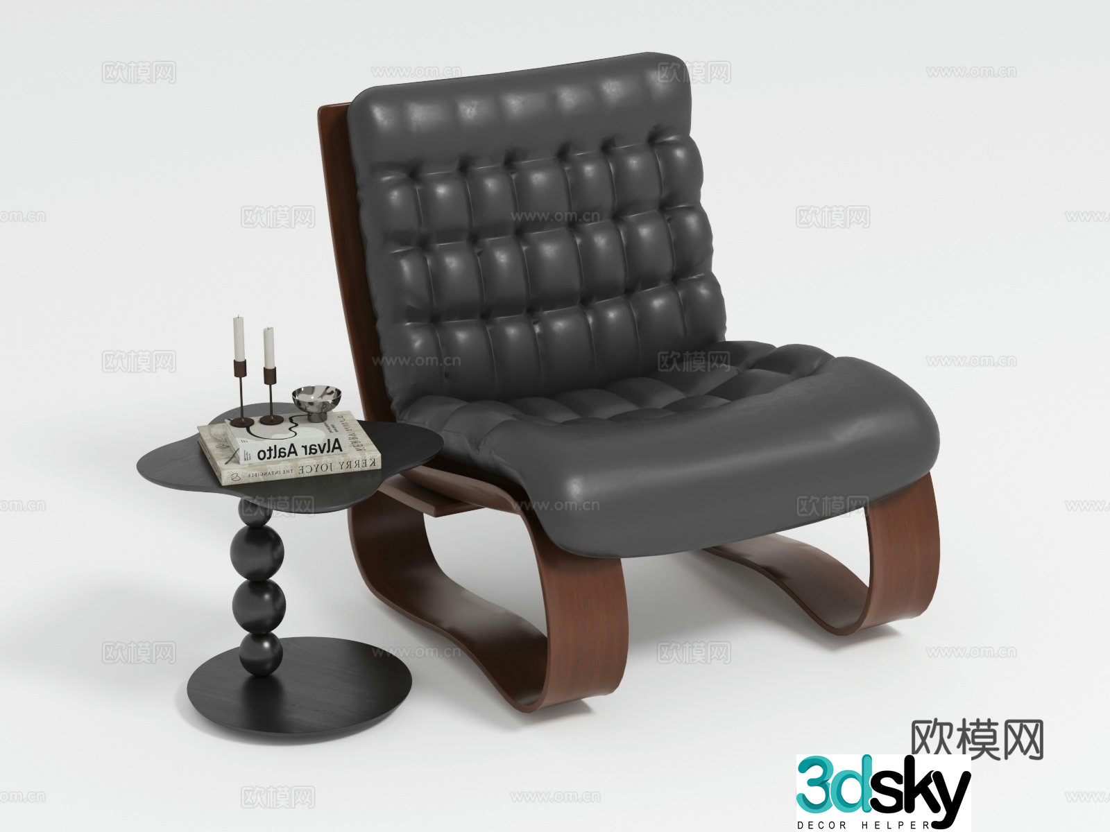 Medieval style chair leisure chair 3d model