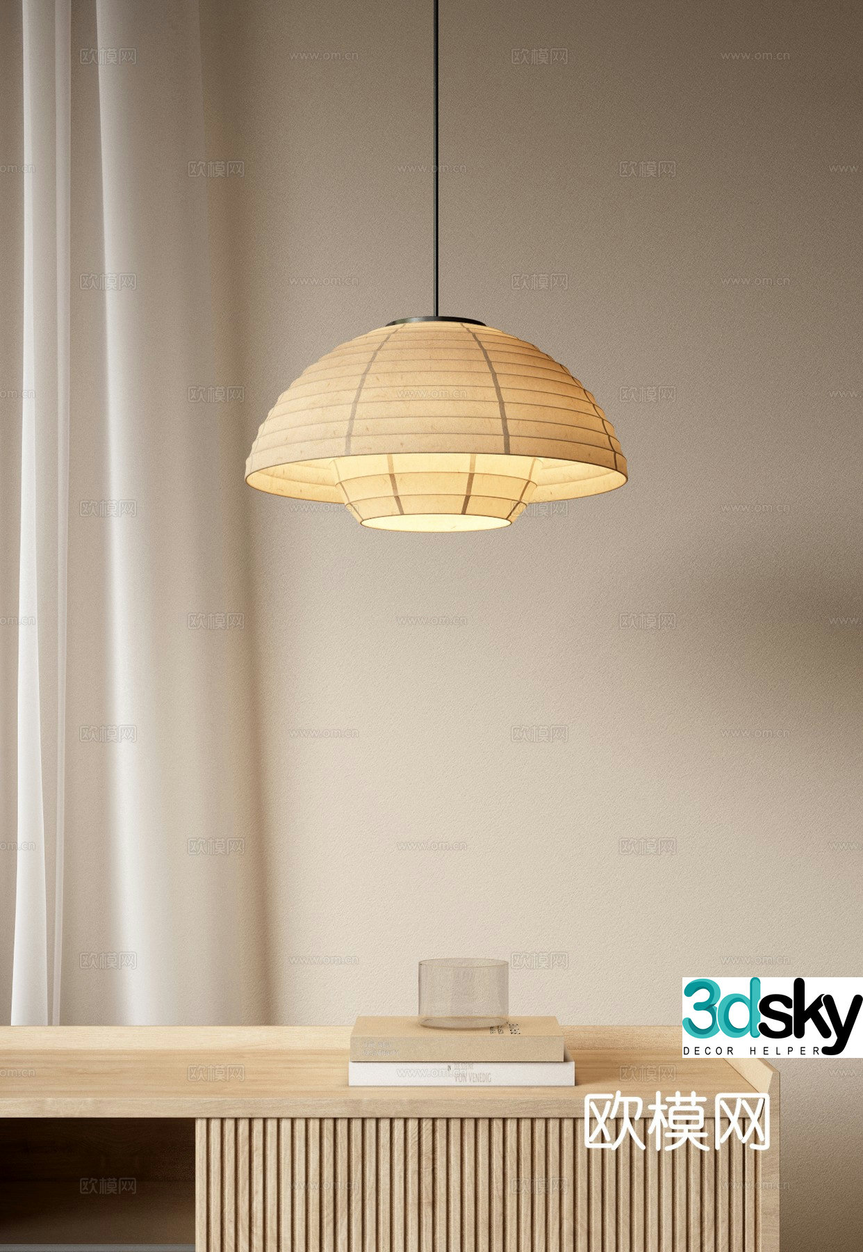 Wabi-sabi chandelier paper chandelier 3d model