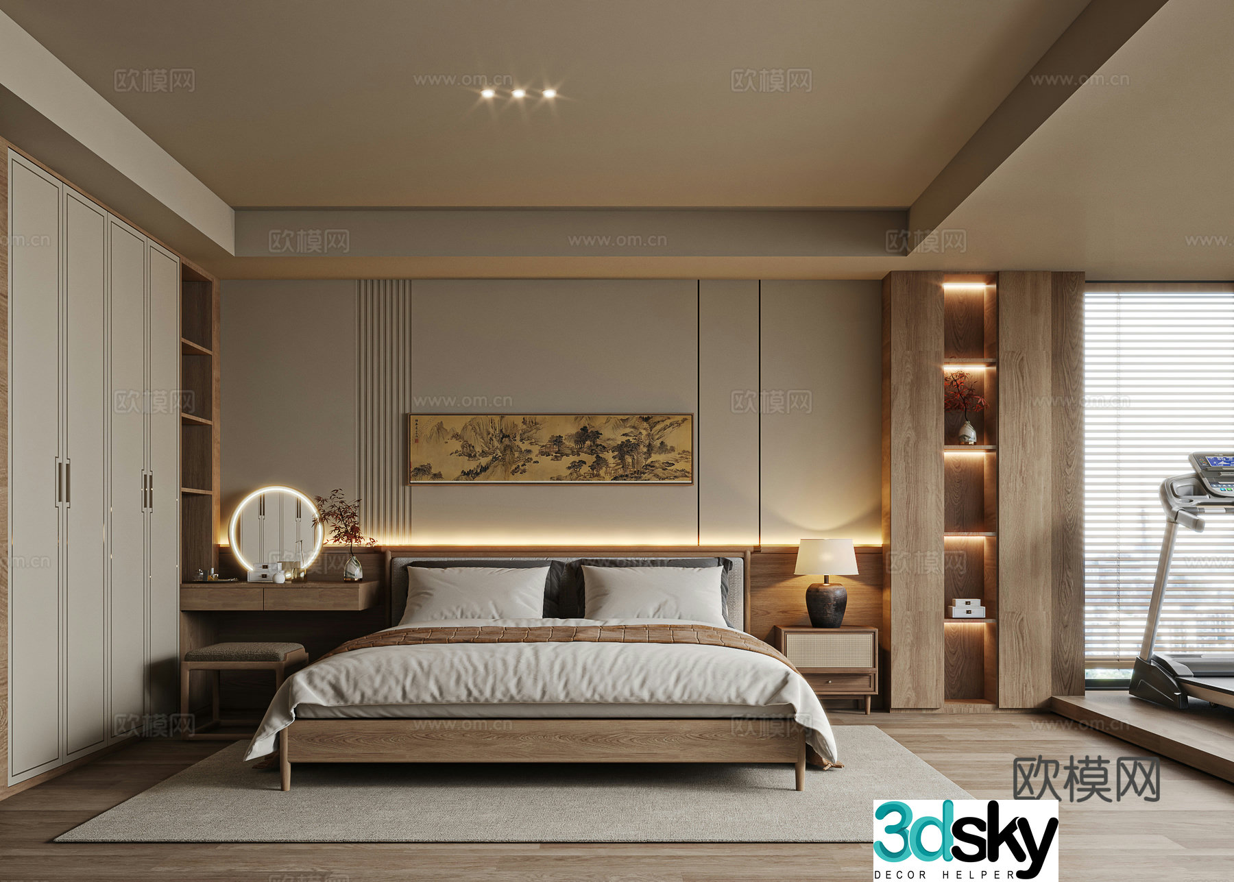 New Chinese style bedroom master bedroom 3d model