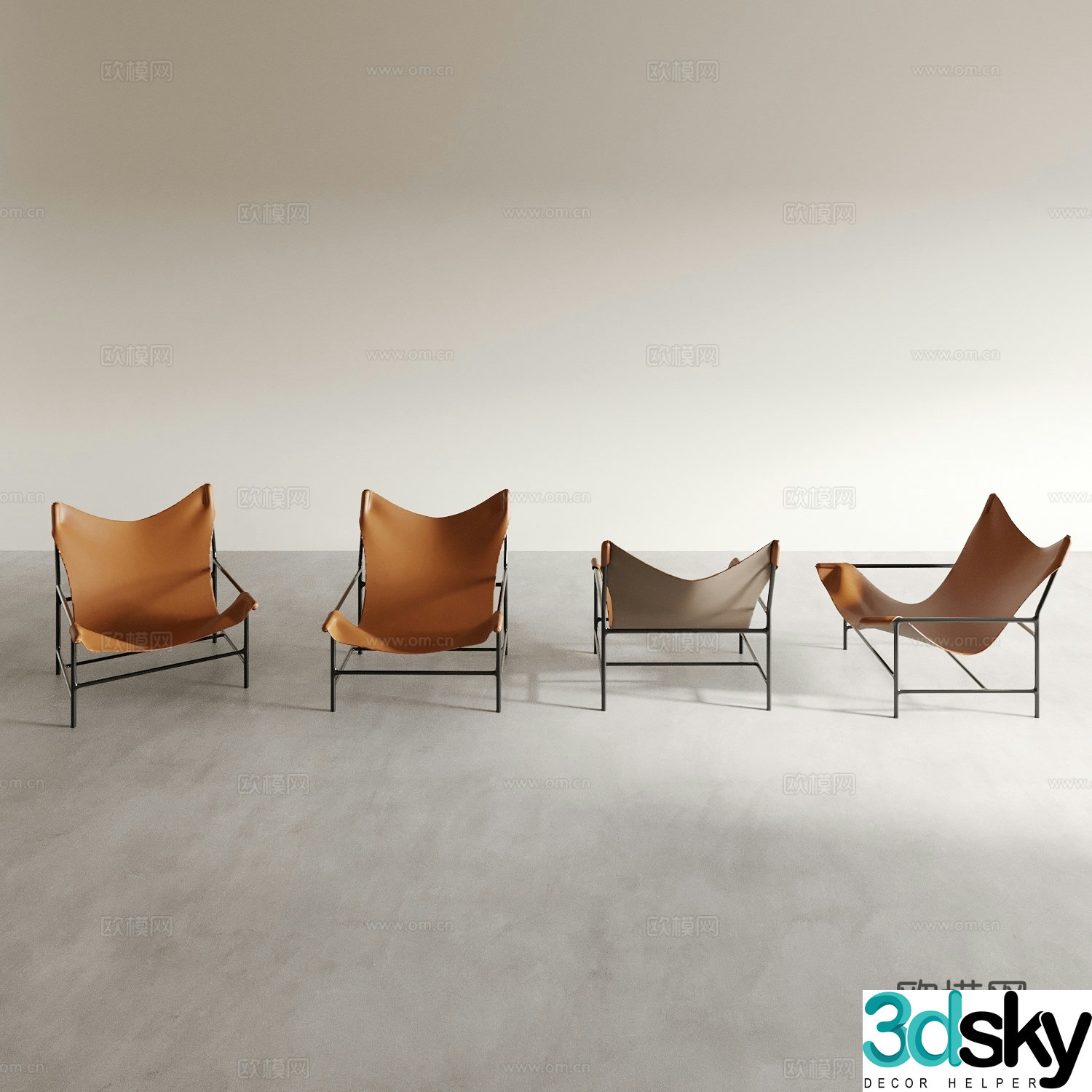 modern lounge chair recliner leather chair 3d model
