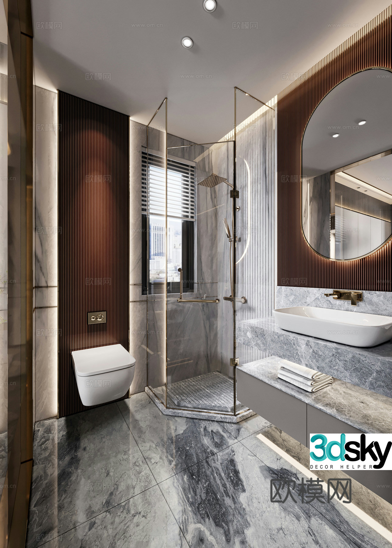 Light luxury bathroom 3d model