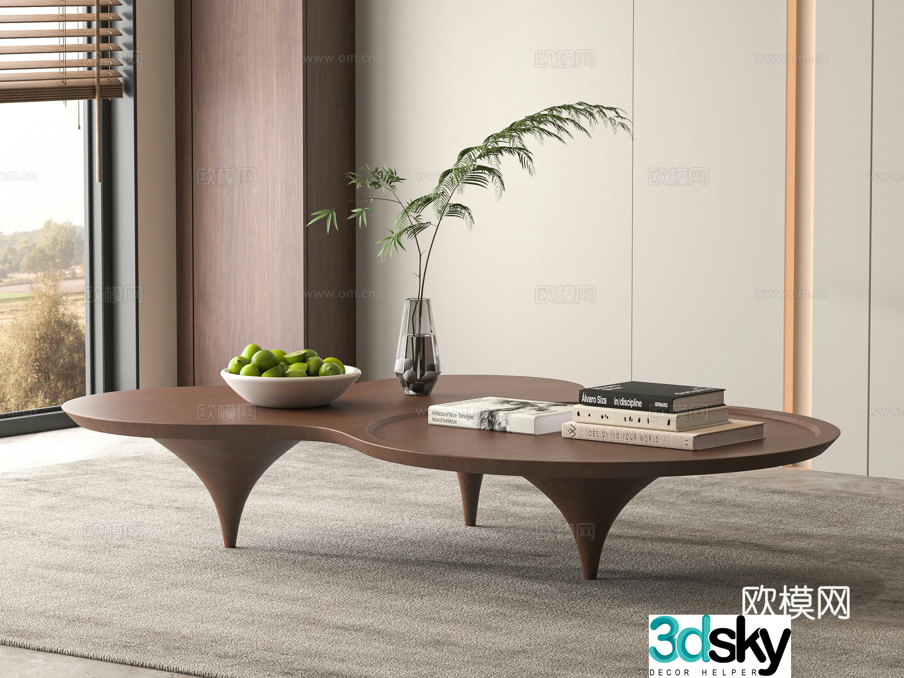 Medieval style coffee table special shaped coffee table 3d model