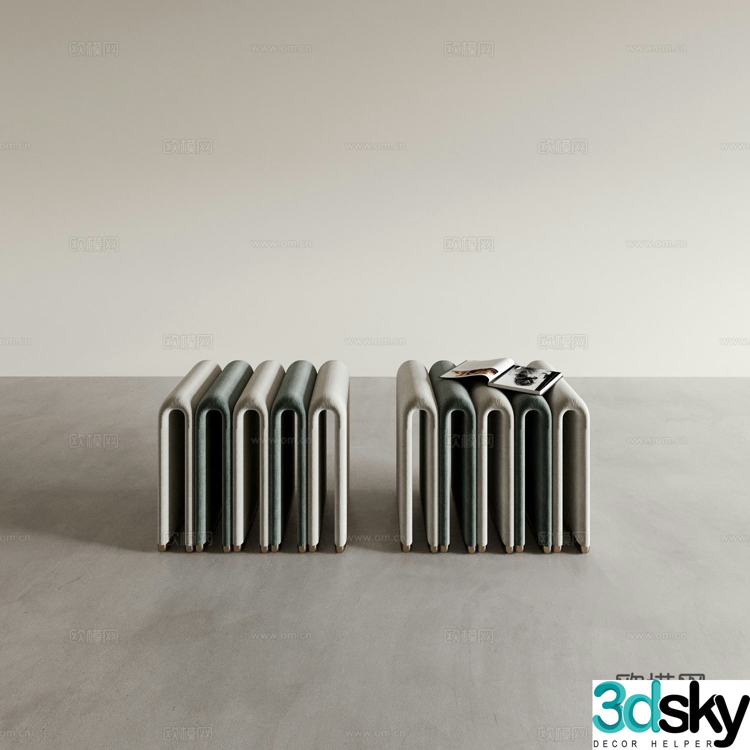 Modern stool shoe changing stool sofa stool modeling stool piano stool 3D model