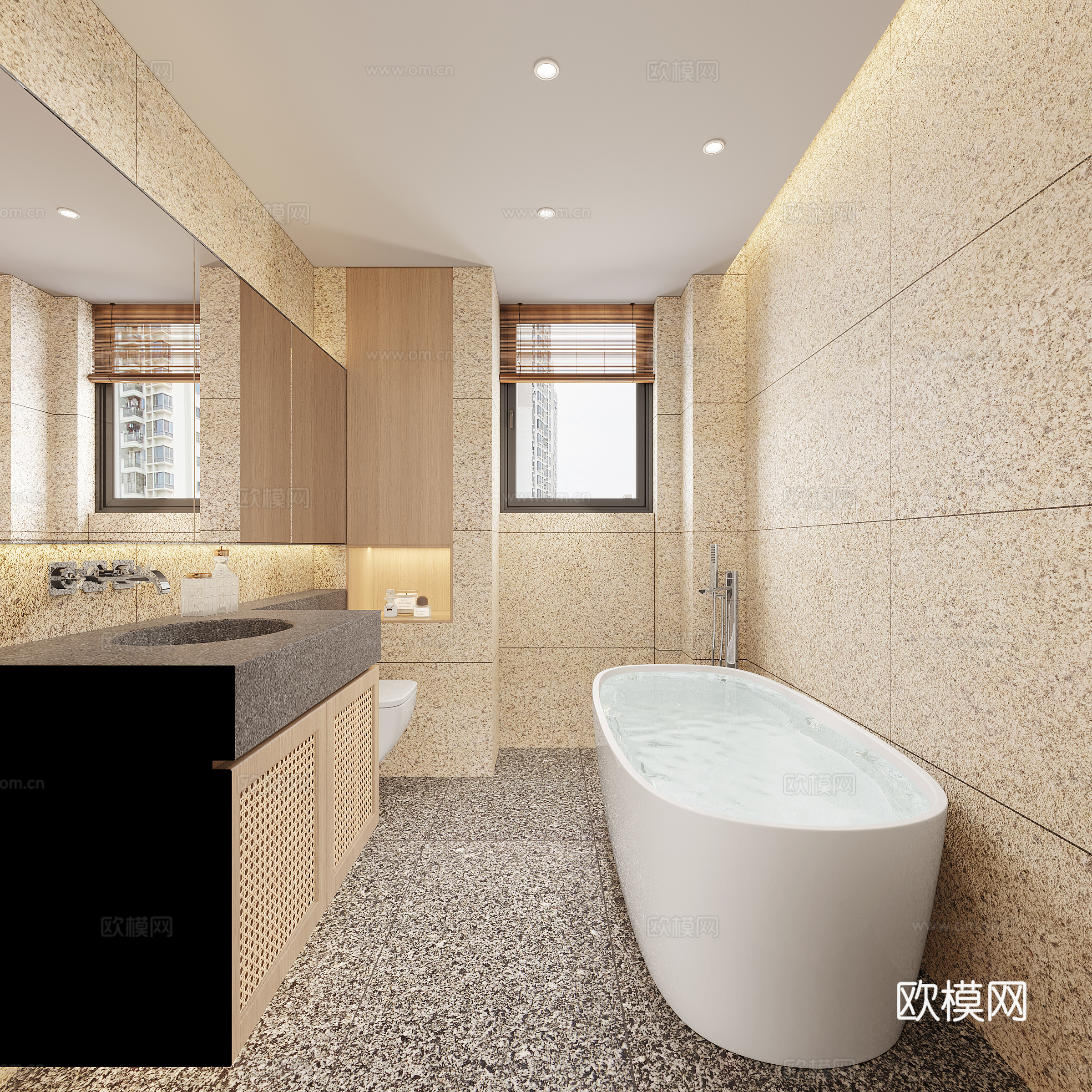 Log-wind bathroom 3d model