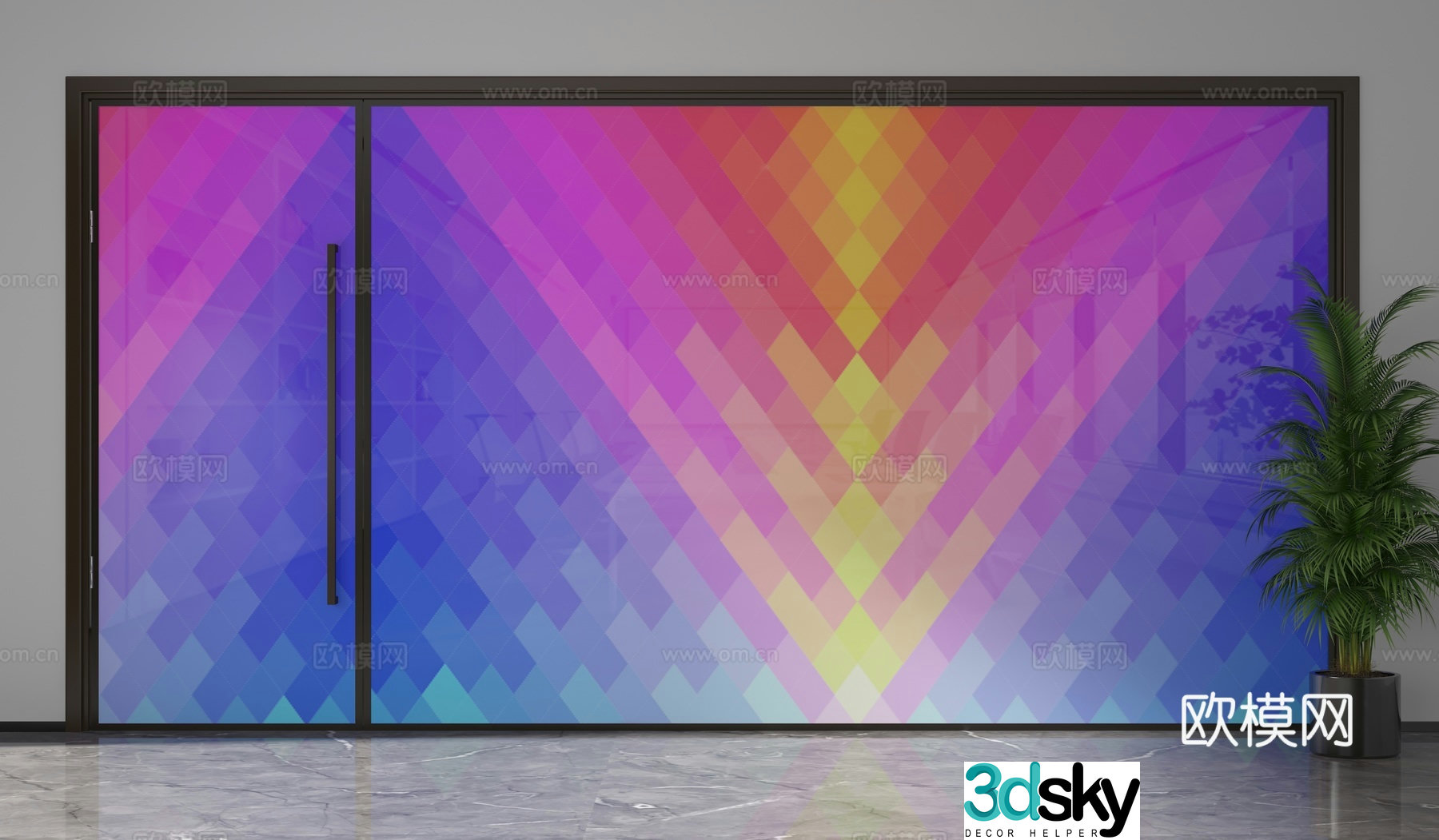 Modern colorful partition 3d model