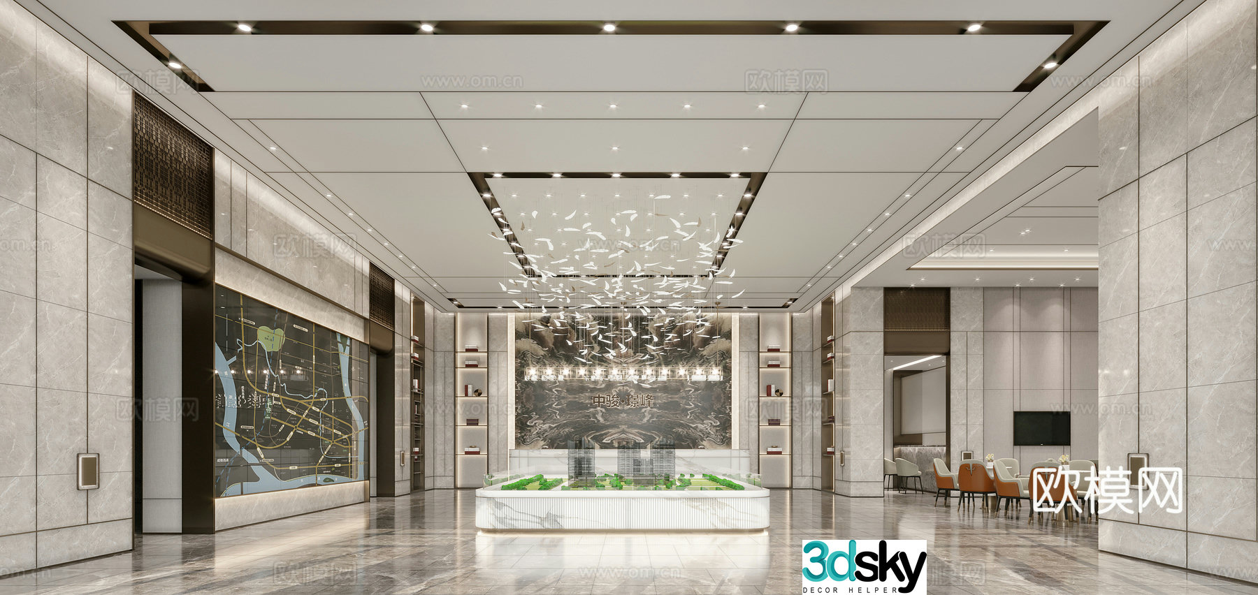 Modern sales office sales center 3D model