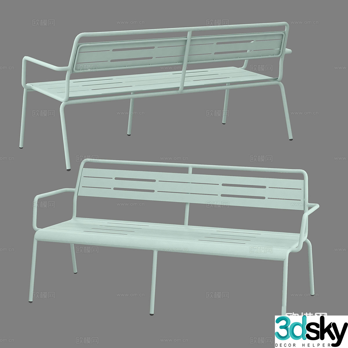 Outdoor chair public chair 3d model