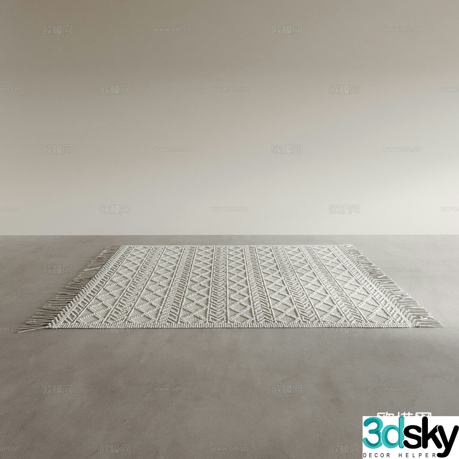 Modern geometric pattern carpet 3d model