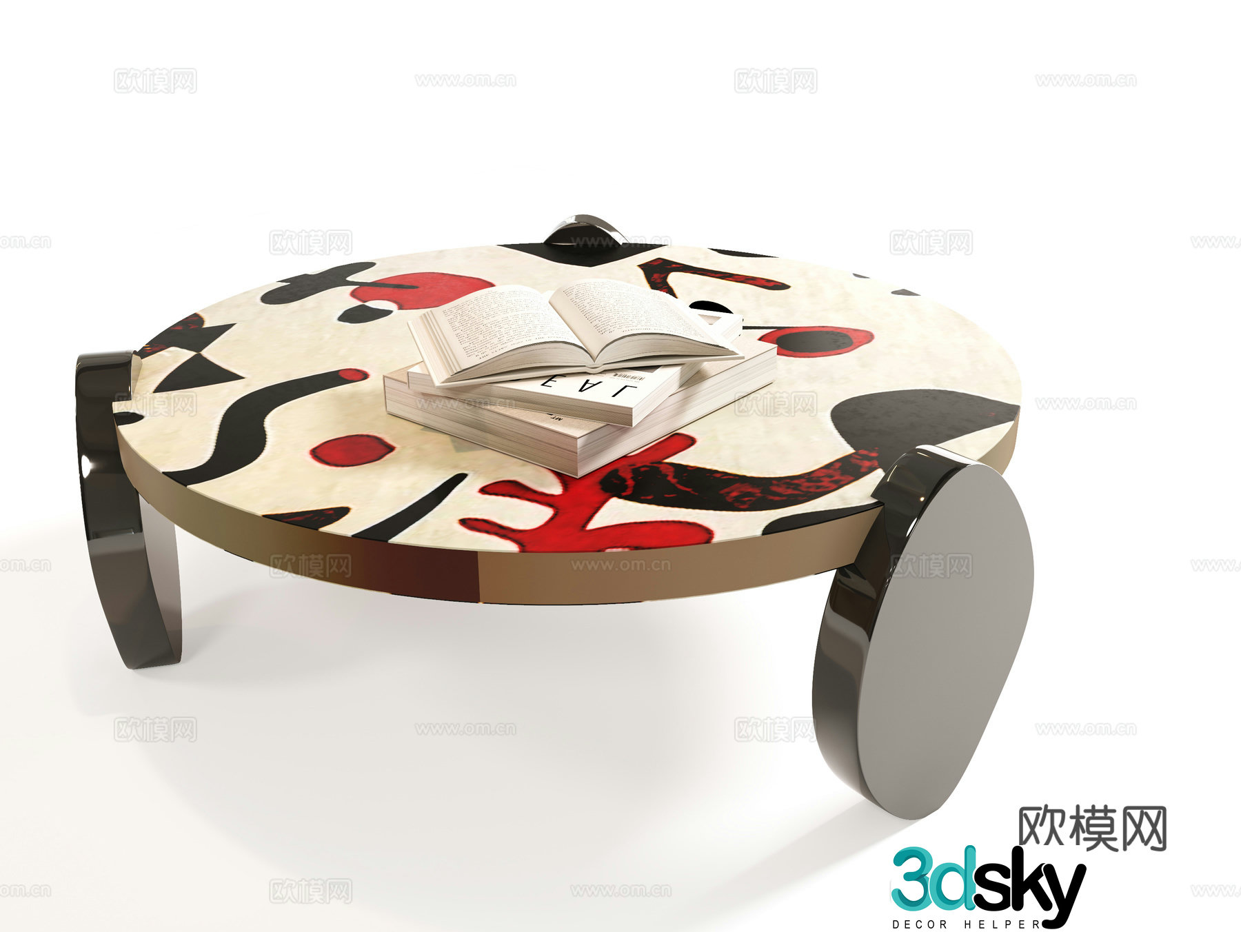 HOmmes round coffee table simple coffee table 3d model