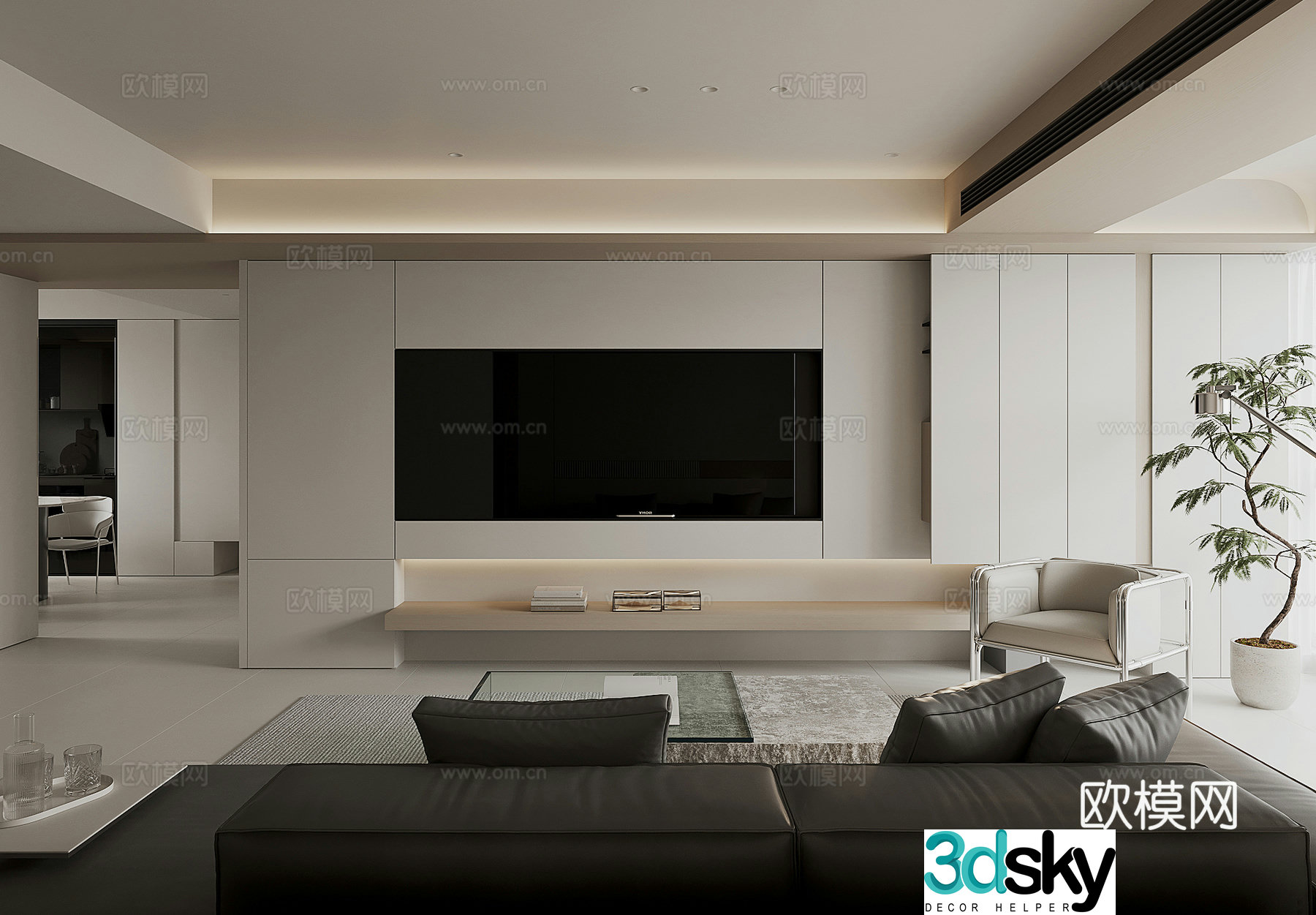 Modern living room 3d model