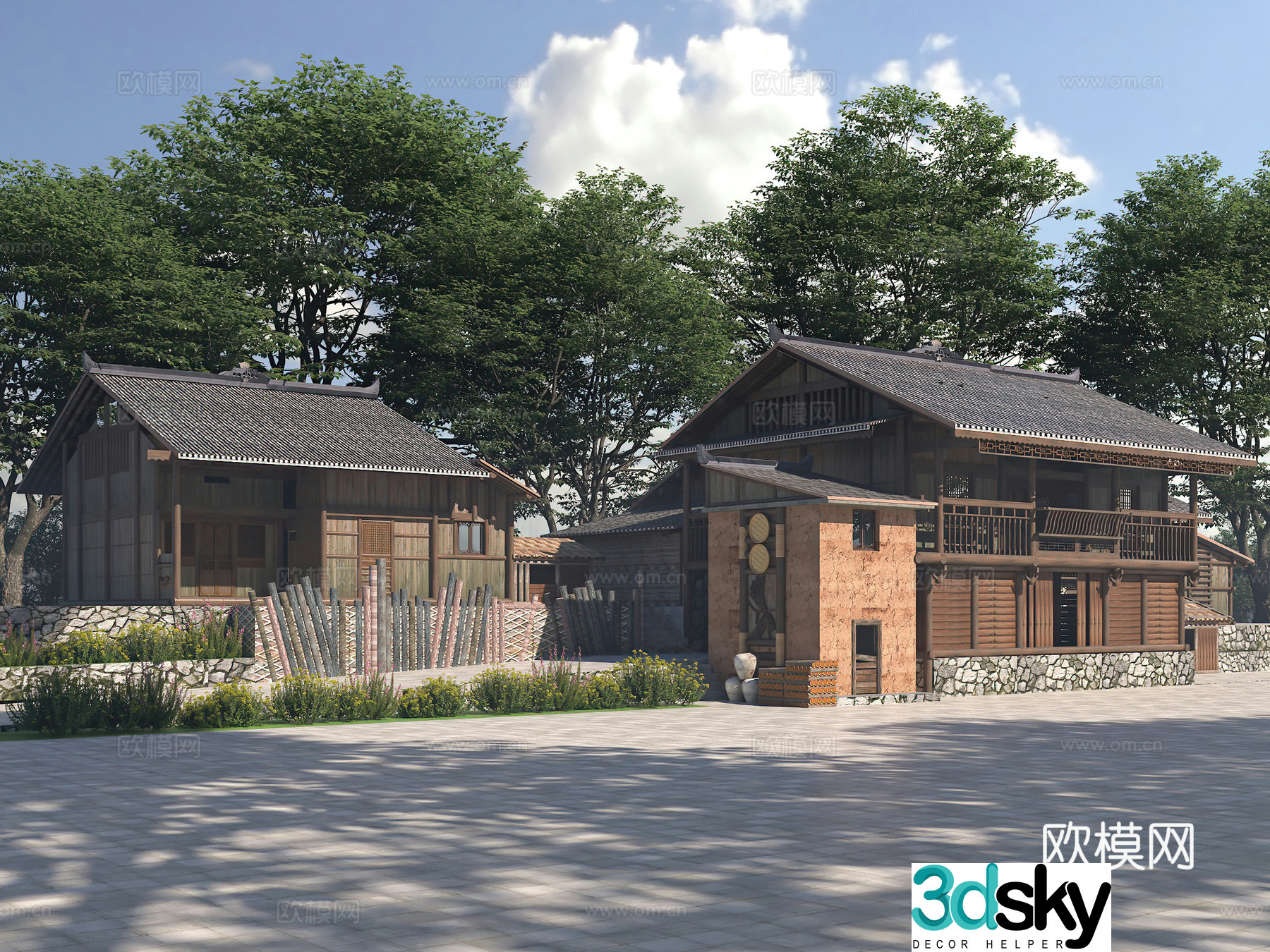 Chinese rural house self-built house appearance 3D model
