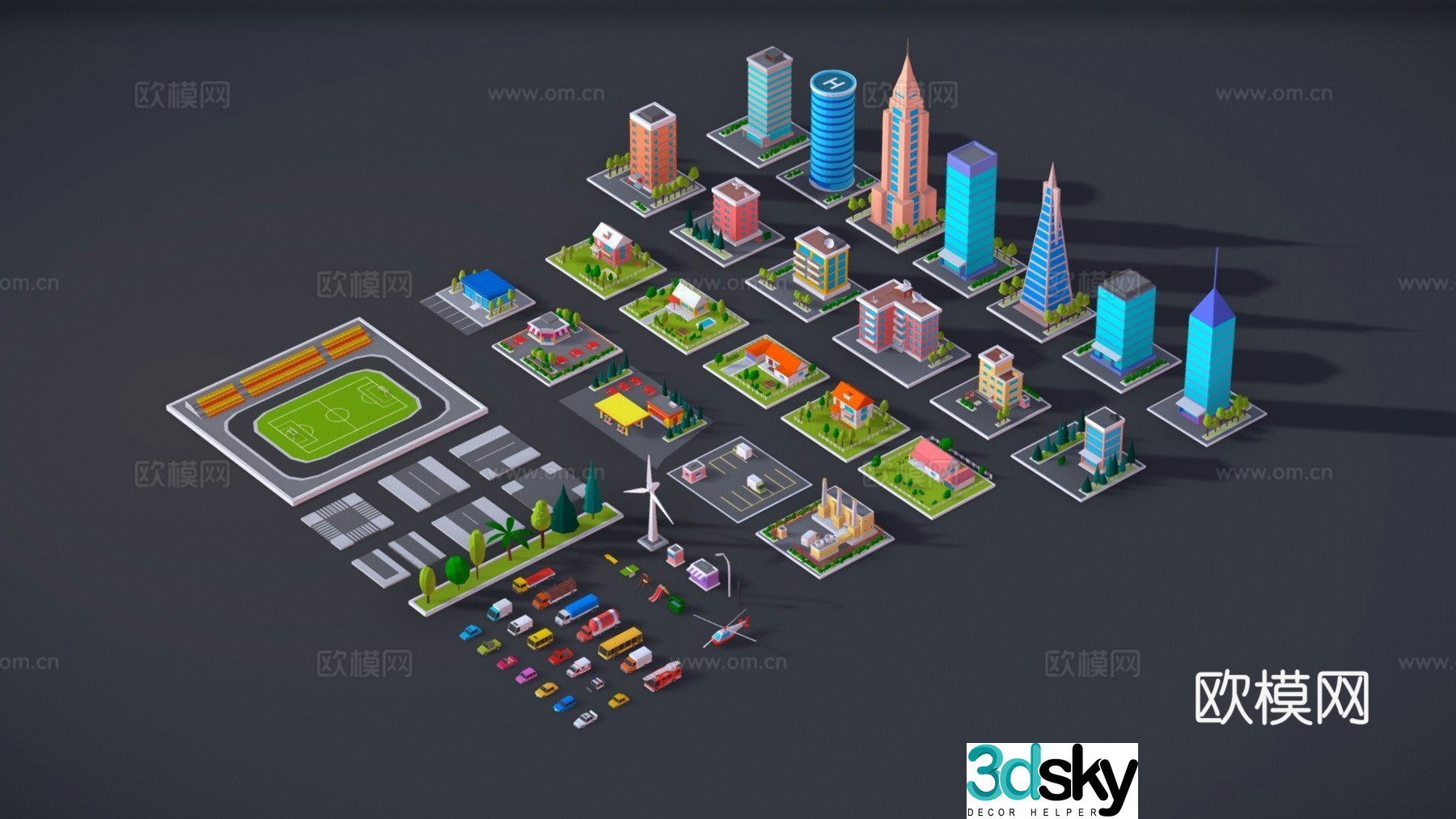 3D model of urban building components