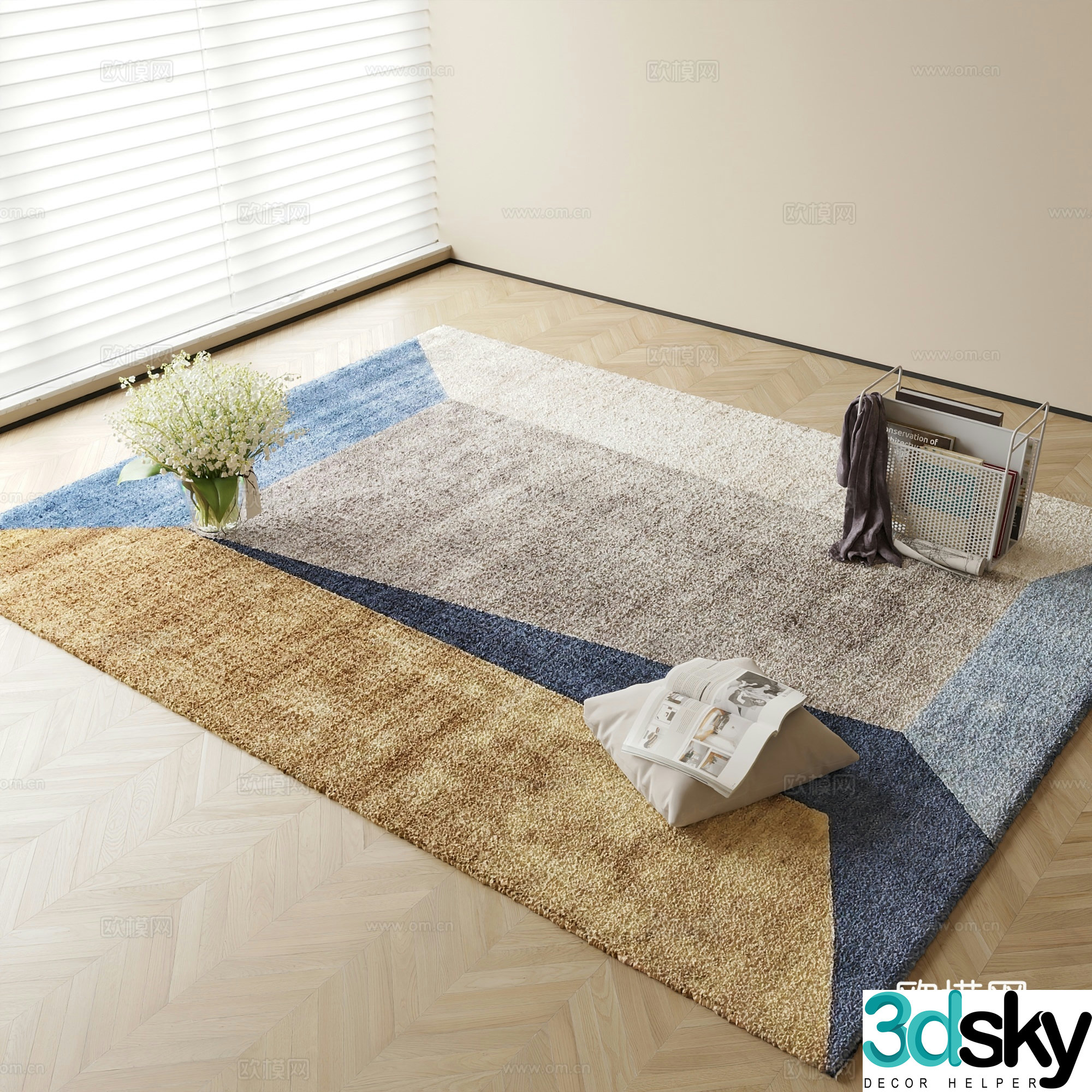 Modern carpet Square carpet 3d model