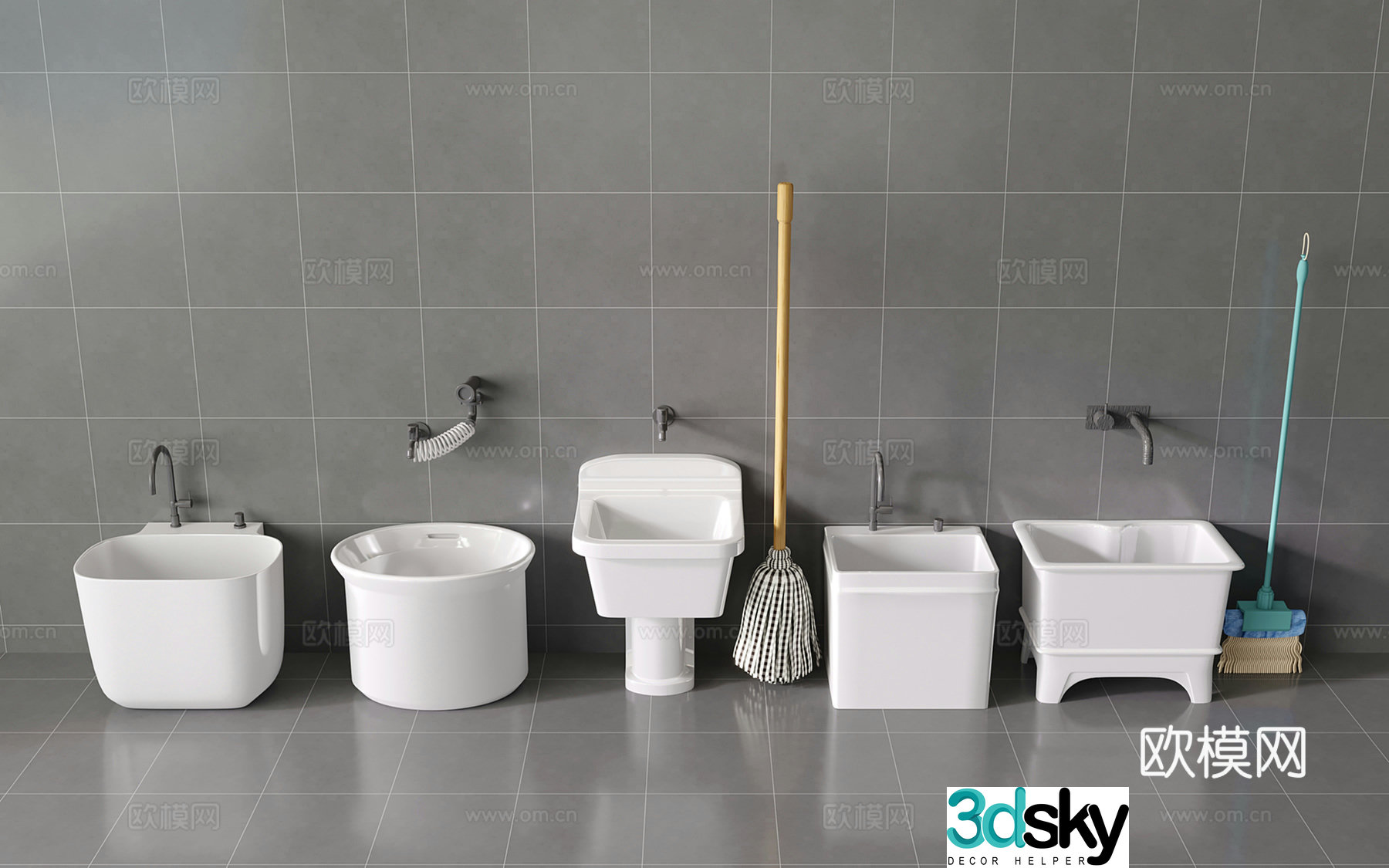 Ceramic mop pool mop pool mop pool 3d model