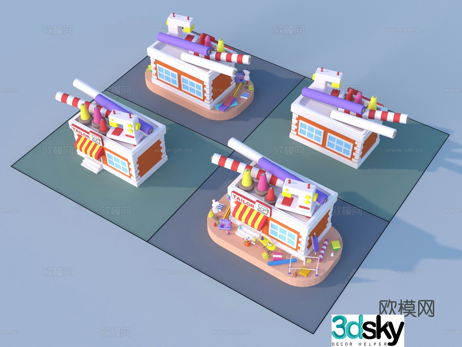 cartoon toy building sketch 3d model