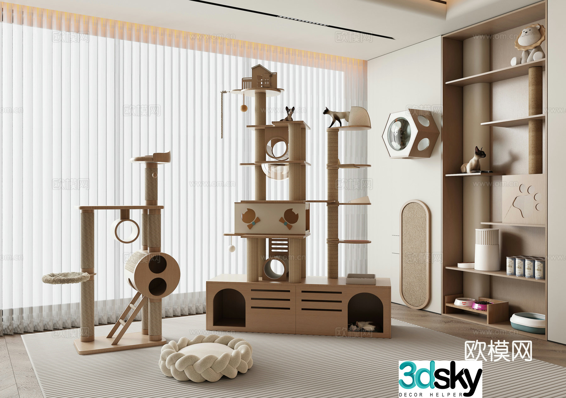 Cat climbing frame pet cabinet cat climbing frame cat nest and cattery pet supplies 3D model