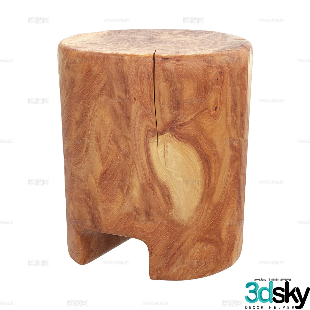 Nordic stool round stool wooden stool 3d model