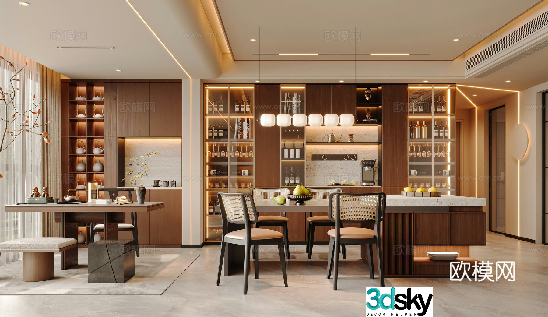 Middle style restaurant Nakadao restaurant 3D model