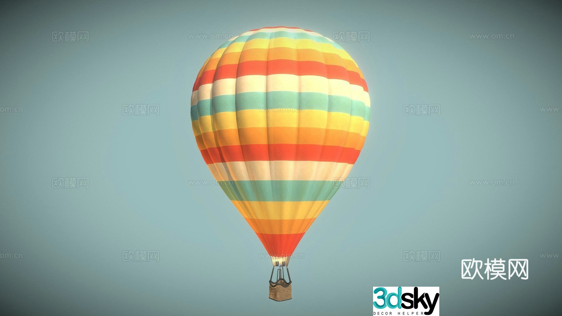 Hot air balloon hydrogen balloon 3d model