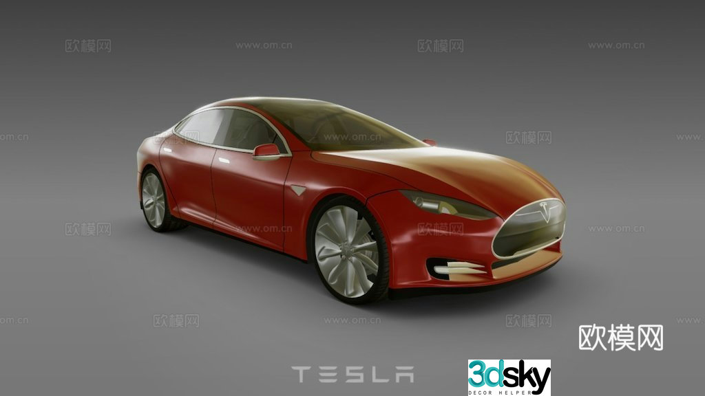red car sedan luxury car 3d model