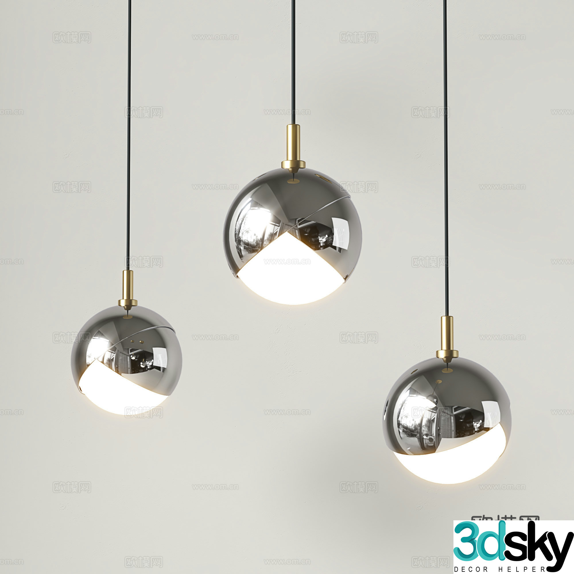 Modern chandelier bedside chandelier dining room chandelier 3d model